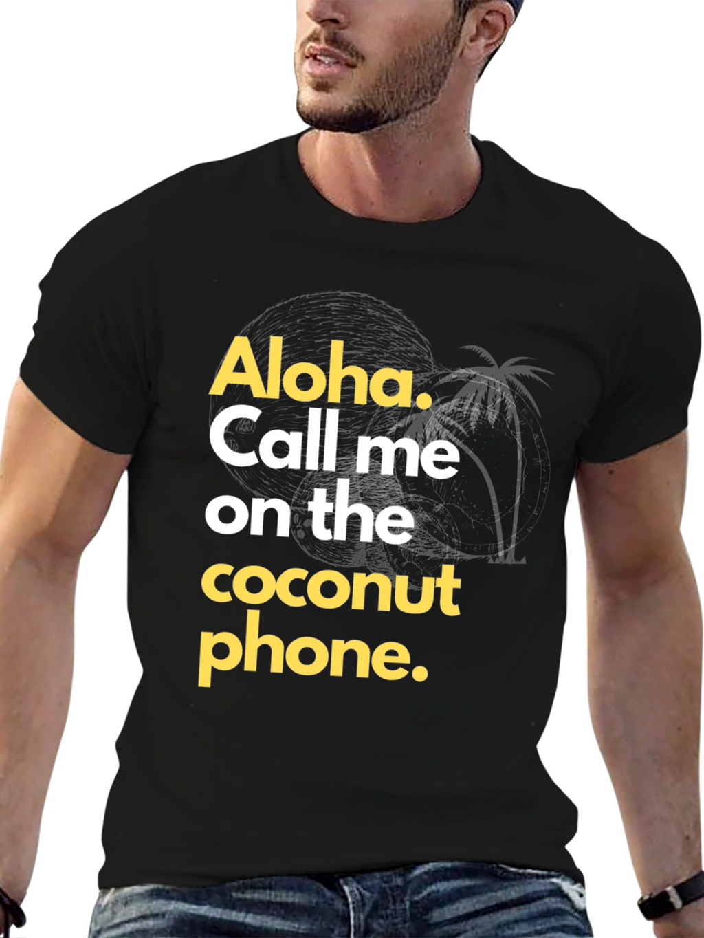 Aloha Coconut Phone Graphic T-Shirt