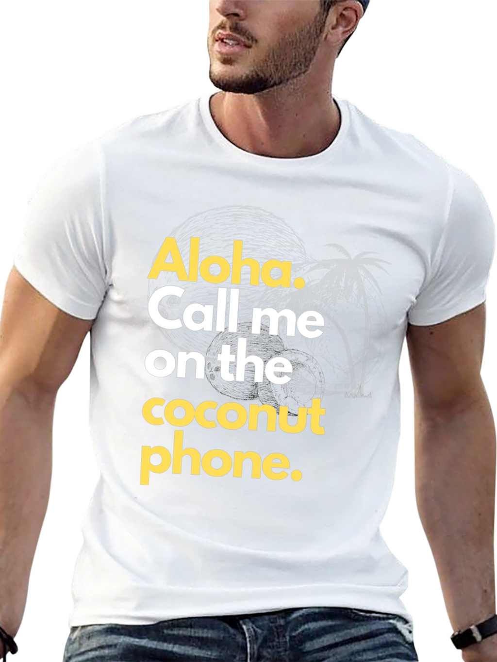 Aloha Coconut Phone Graphic T-Shirt