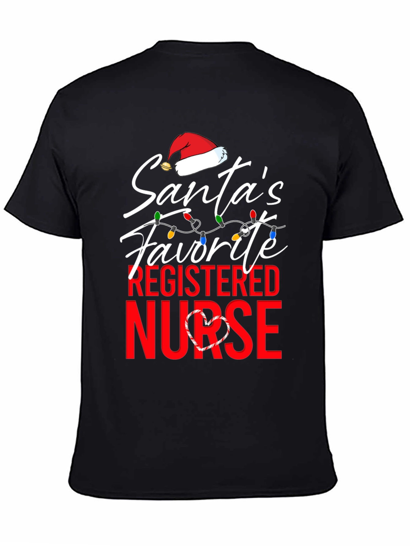 Santas Favorite Nurse T-Shirt Christmas Holiday Registered Nurse