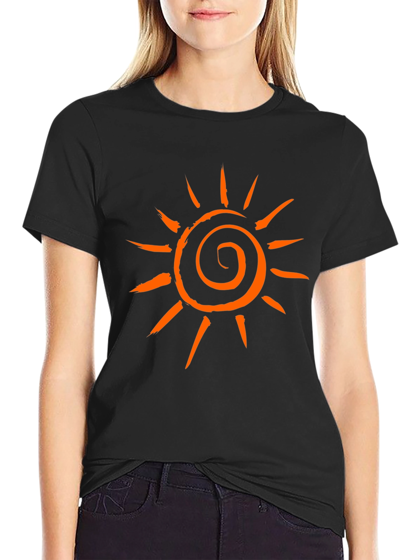 Sunburst Graphic Tee - Casual Black T-Shirt