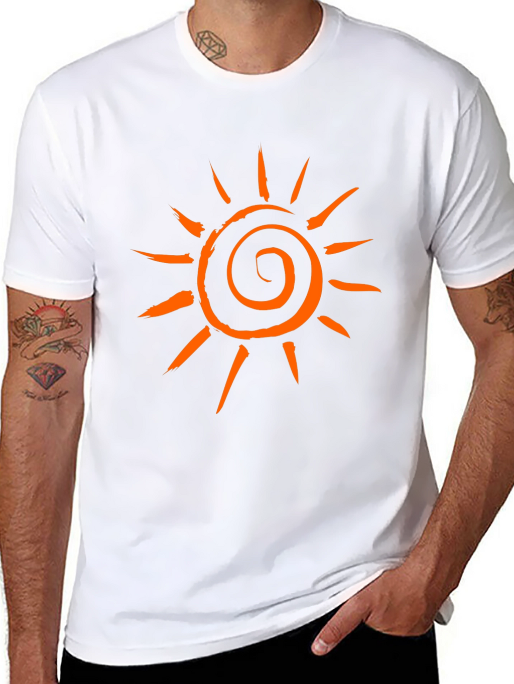 Sunburst Graphic Tee - Casual Black T-Shirt
