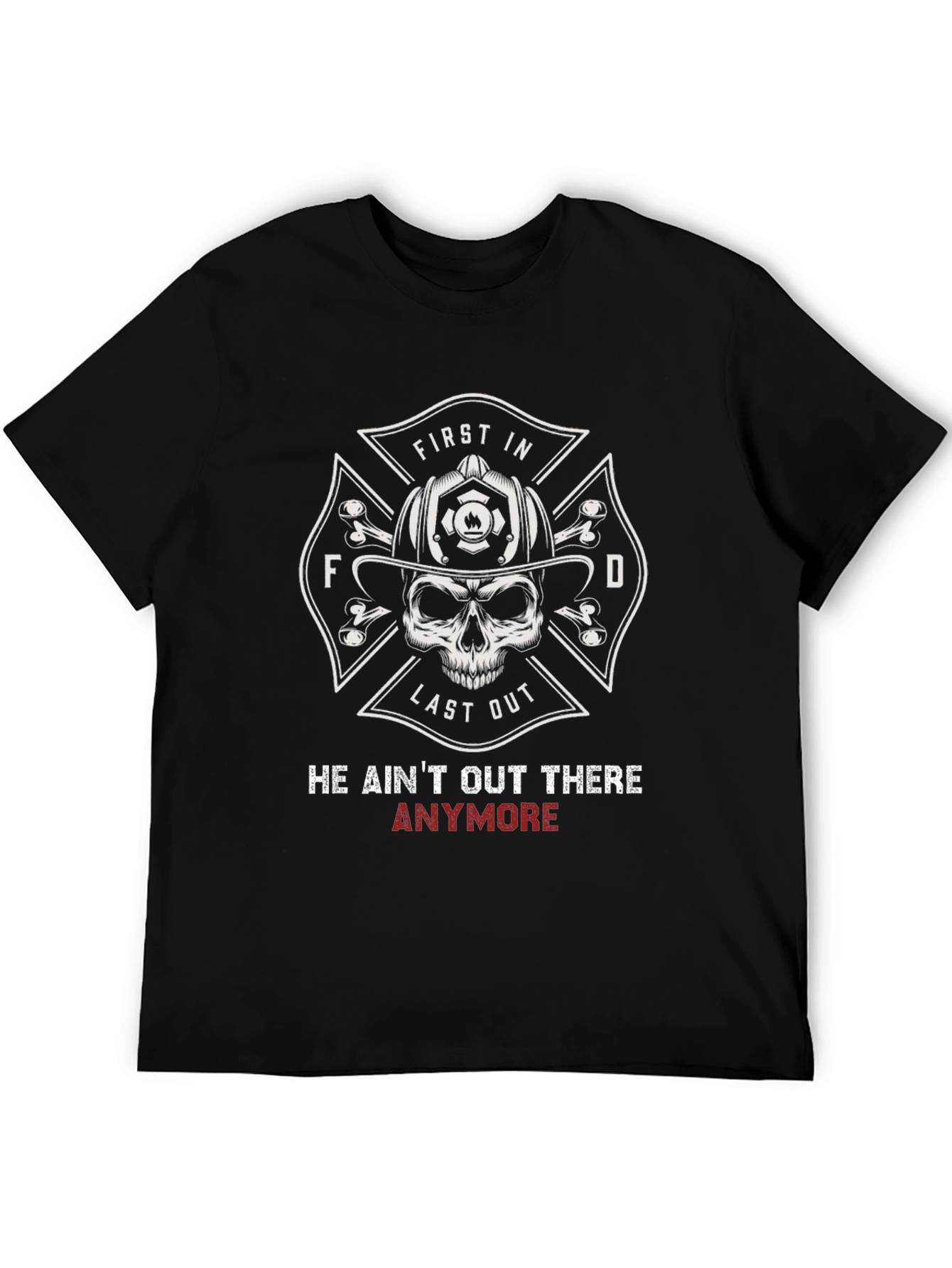 Firefighter Skull T-Shirt - First In Last Out