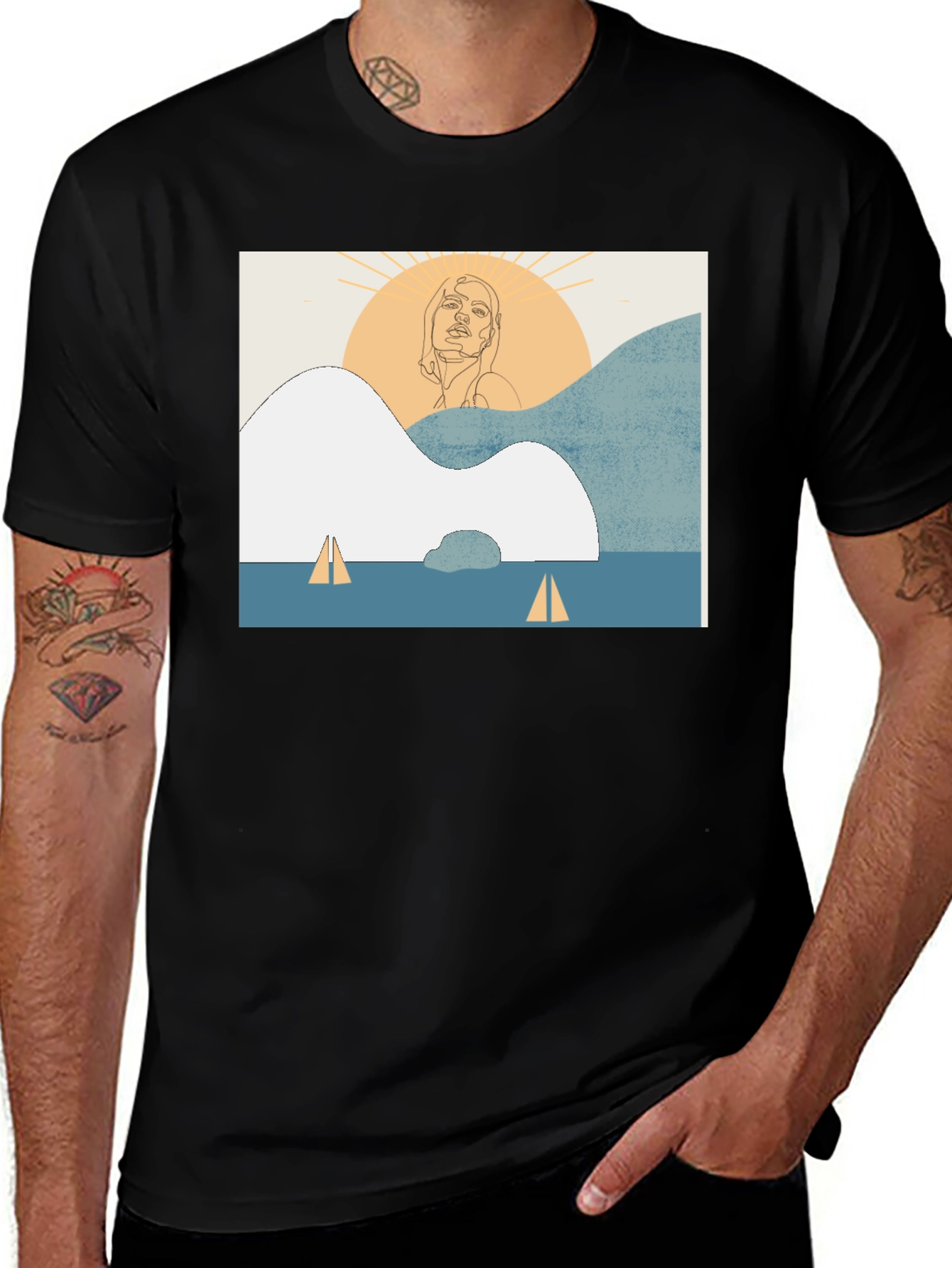 Abstract Line Art T-Shirt - Unisex Comfort Fit