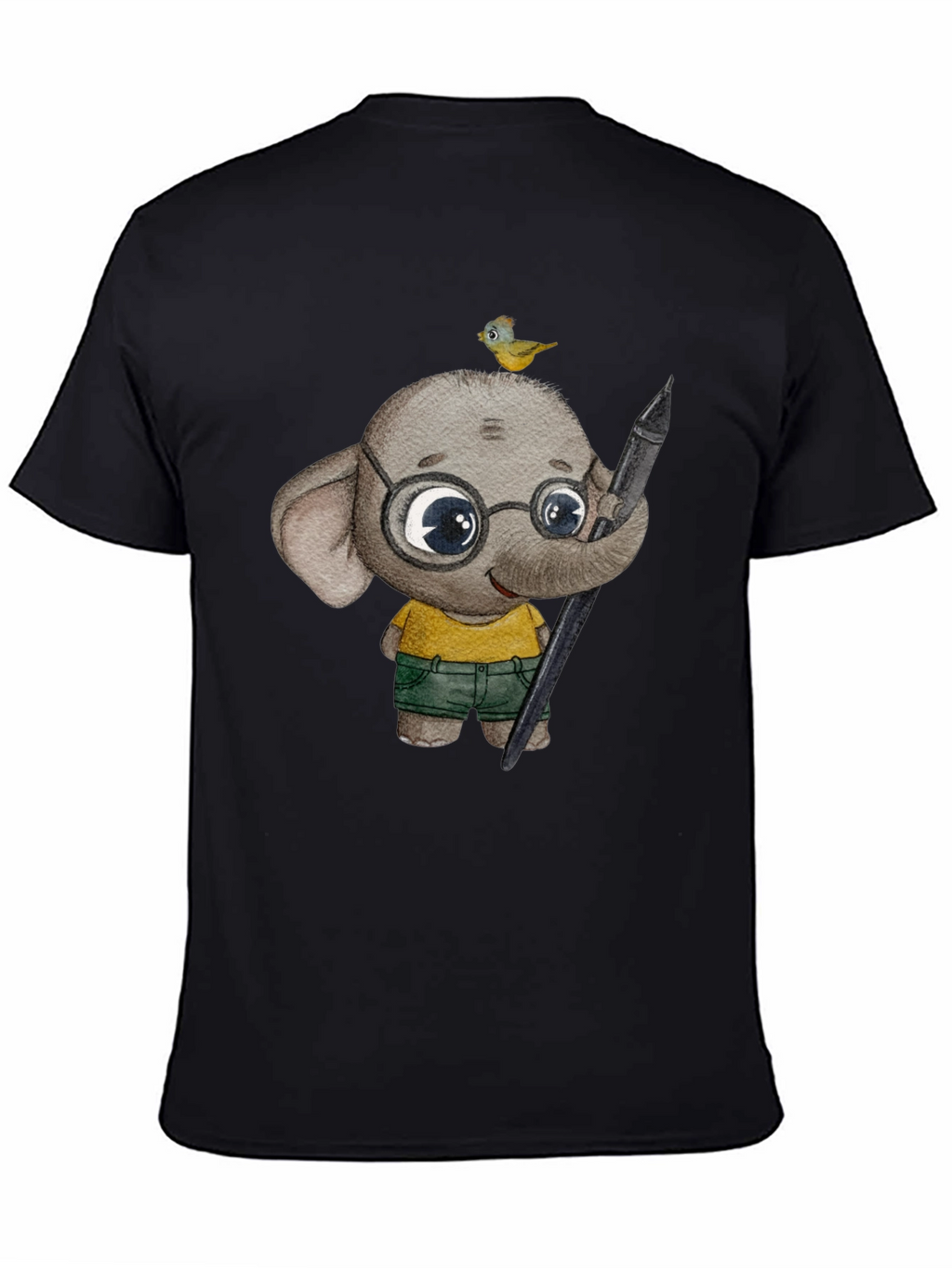 Elephant Artist T-Shirt: Cute Cartoon Animal Design
