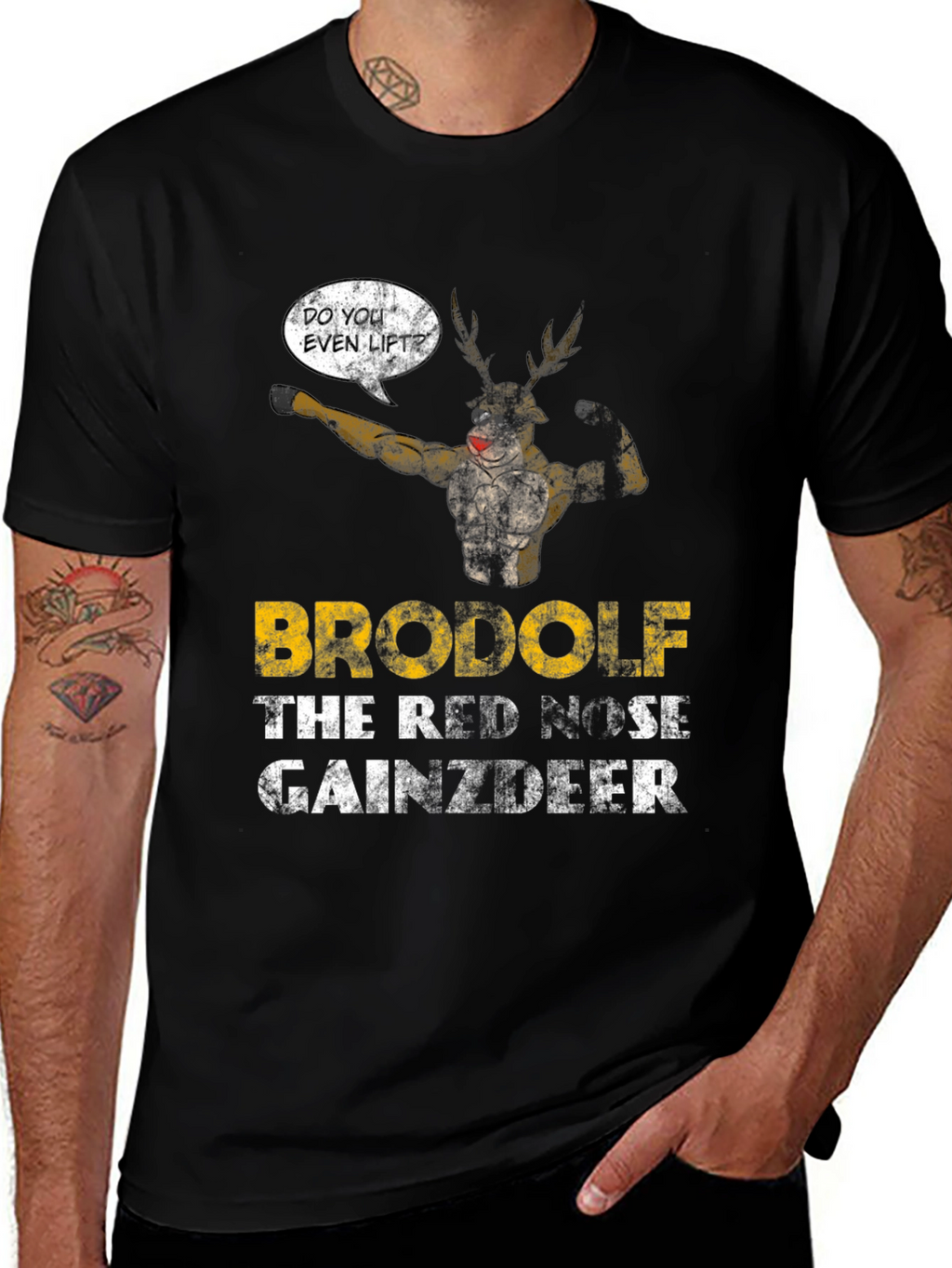 Brodolf Gainzdeer Funny Workout T-Shirt