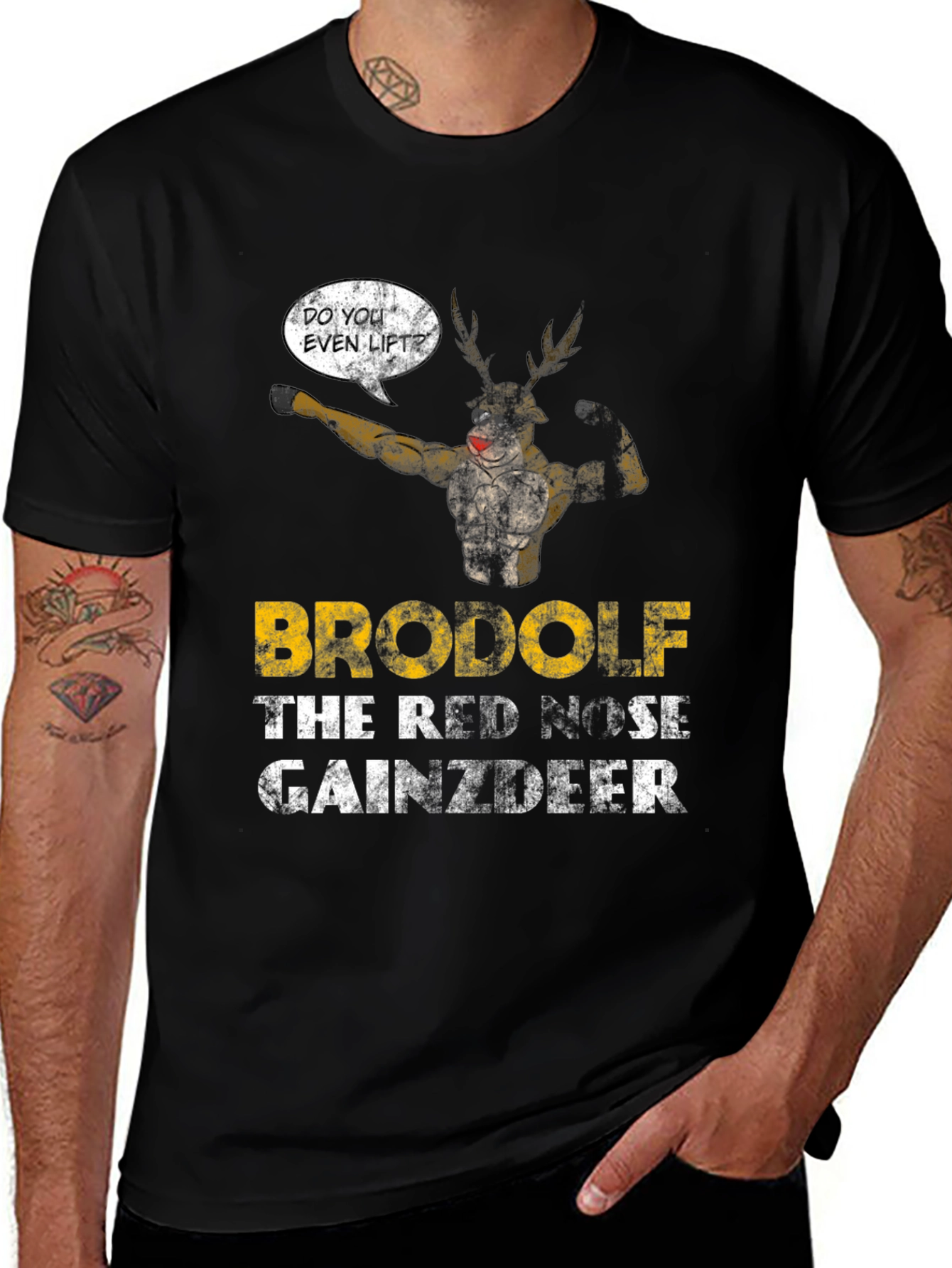 Brodolf Gainzdeer Funny Workout T-Shirt