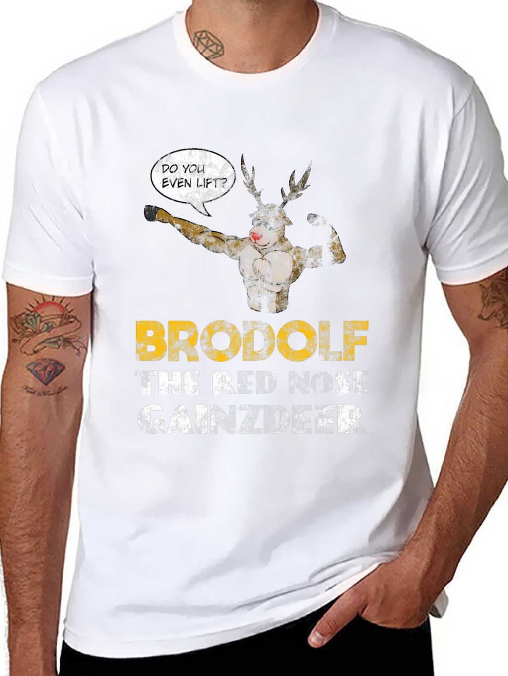 Brodolf Gainzdeer Funny Workout T-Shirt