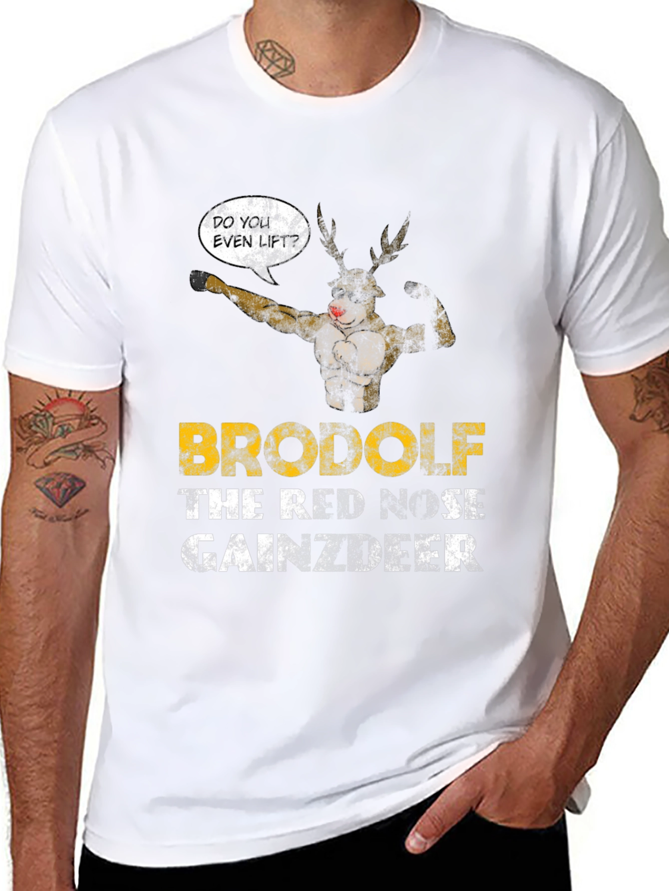 Brodolf Gainzdeer Funny Workout T-Shirt