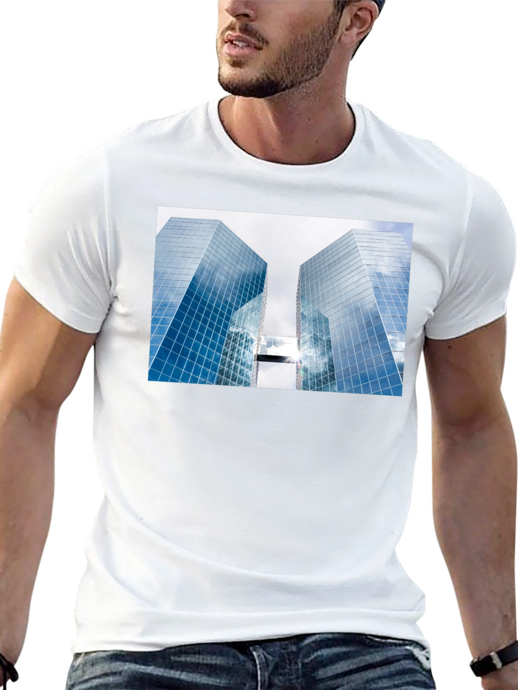 Modern Architecture Graphic Tee - Black Cotton