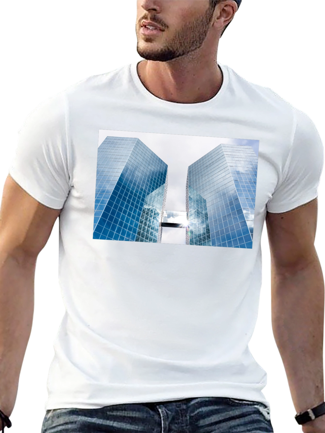 Modern Architecture Graphic Tee - Black Cotton