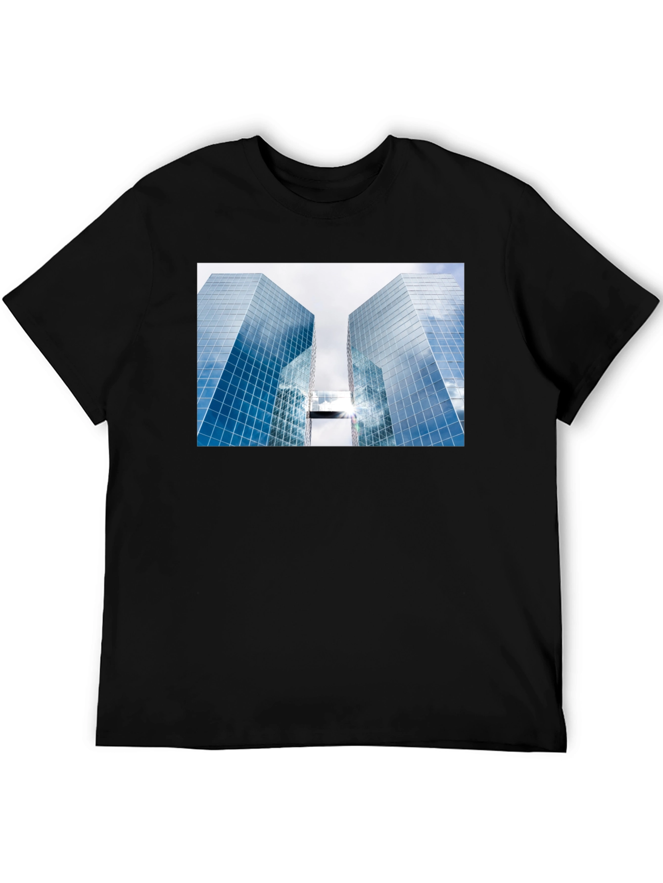 Modern Architecture Graphic Tee - Black Cotton
