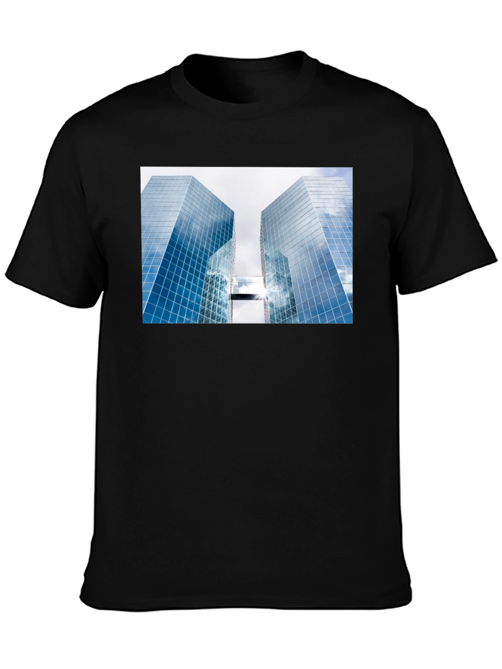 Modern Architecture Graphic Tee - Black Cotton