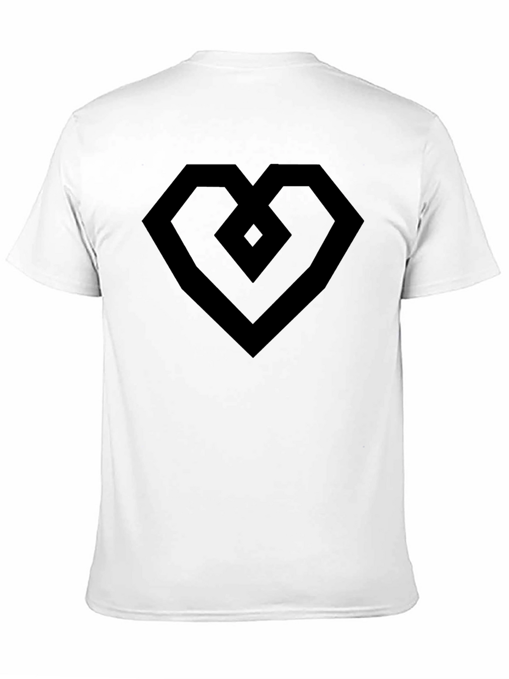 Geometric Heart Tee - Modern Black Graphic T-Shirt