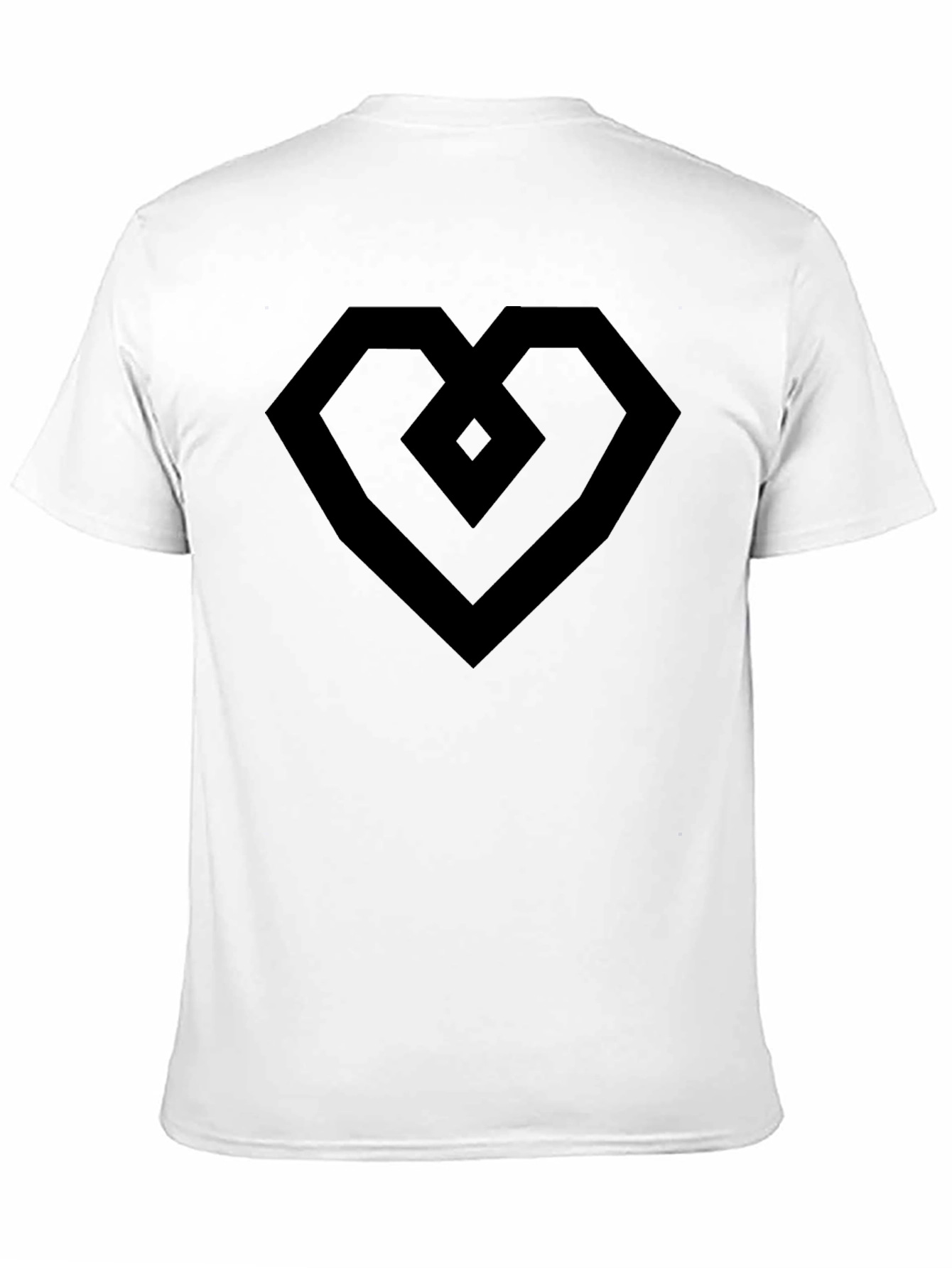 Geometric Heart Tee - Modern Black Graphic T-Shirt