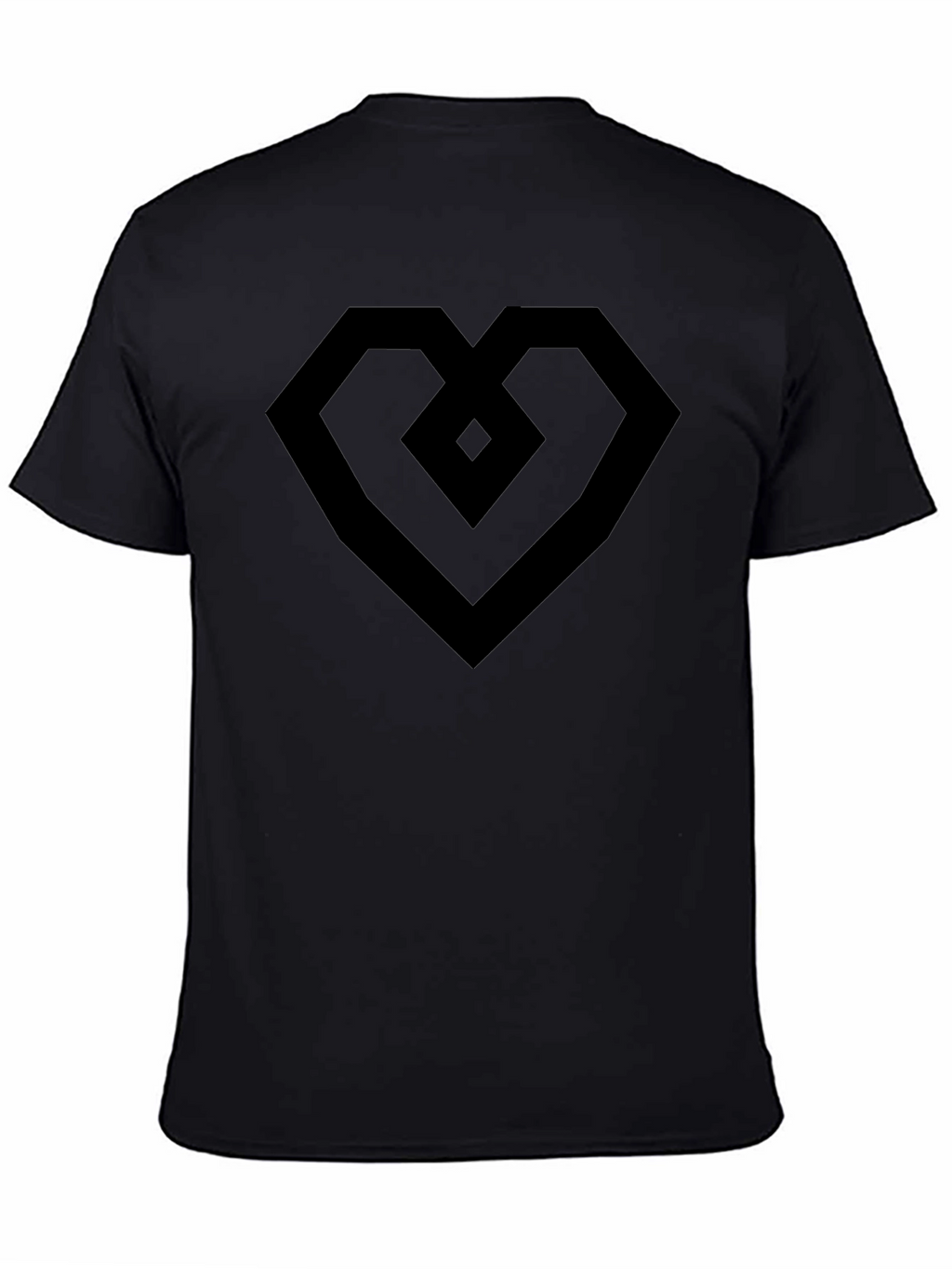 Geometric Heart Tee - Modern Black Graphic T-Shirt