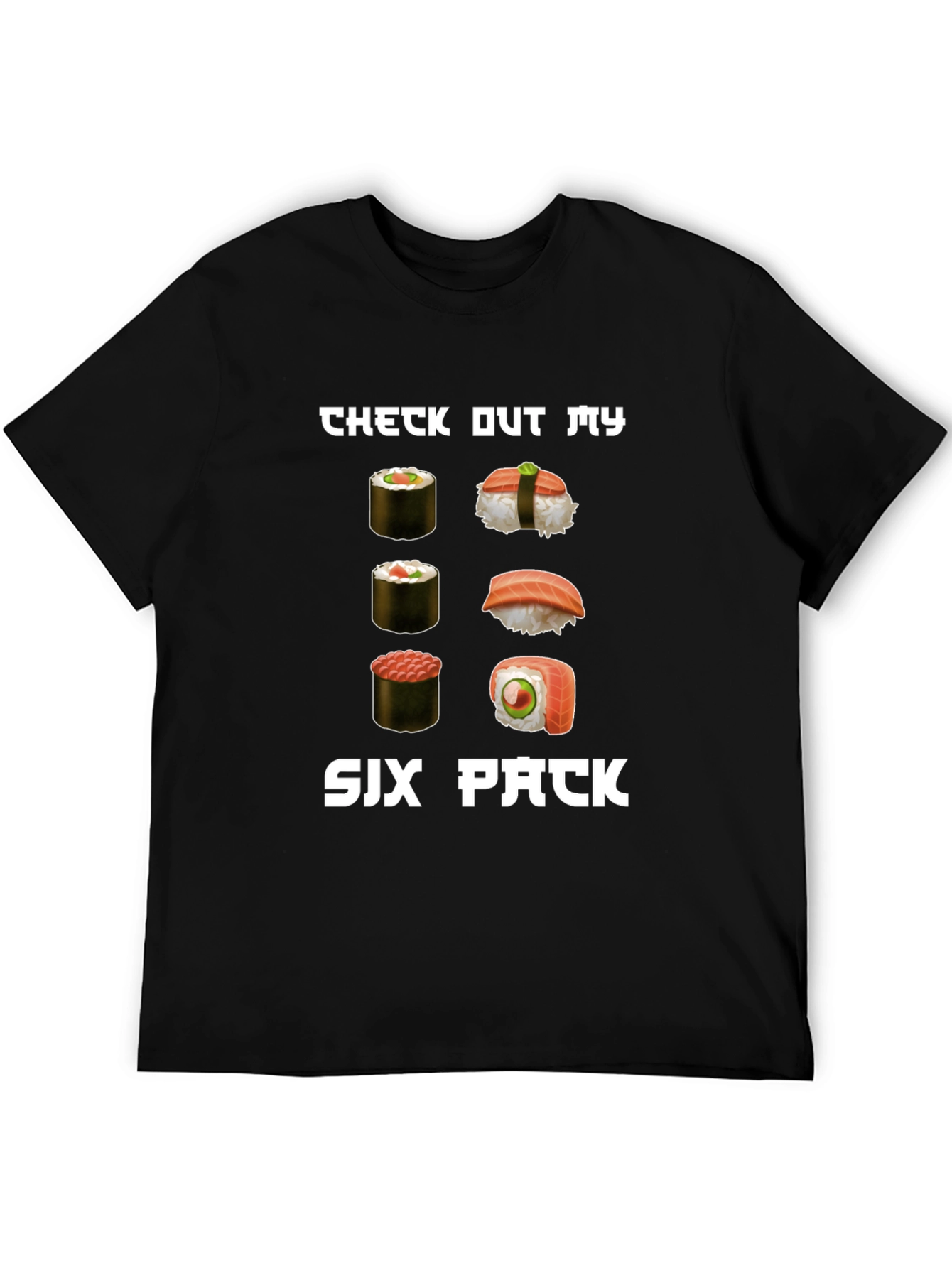 Sushi Six Pack Graphic T-Shirt - Humorous Foodie Tee