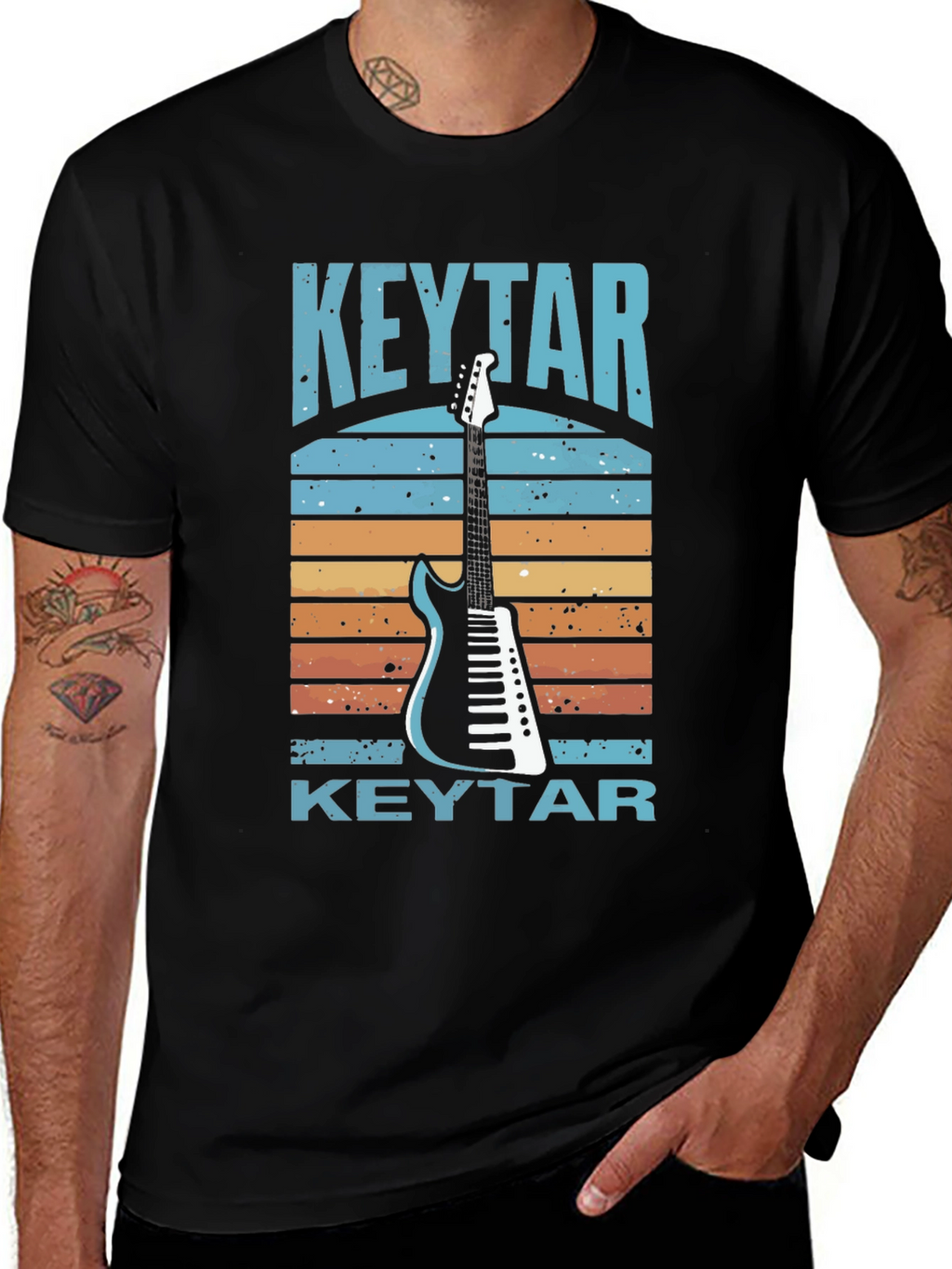 Retro Keytar T-Shirt - Musical Instrument Tee