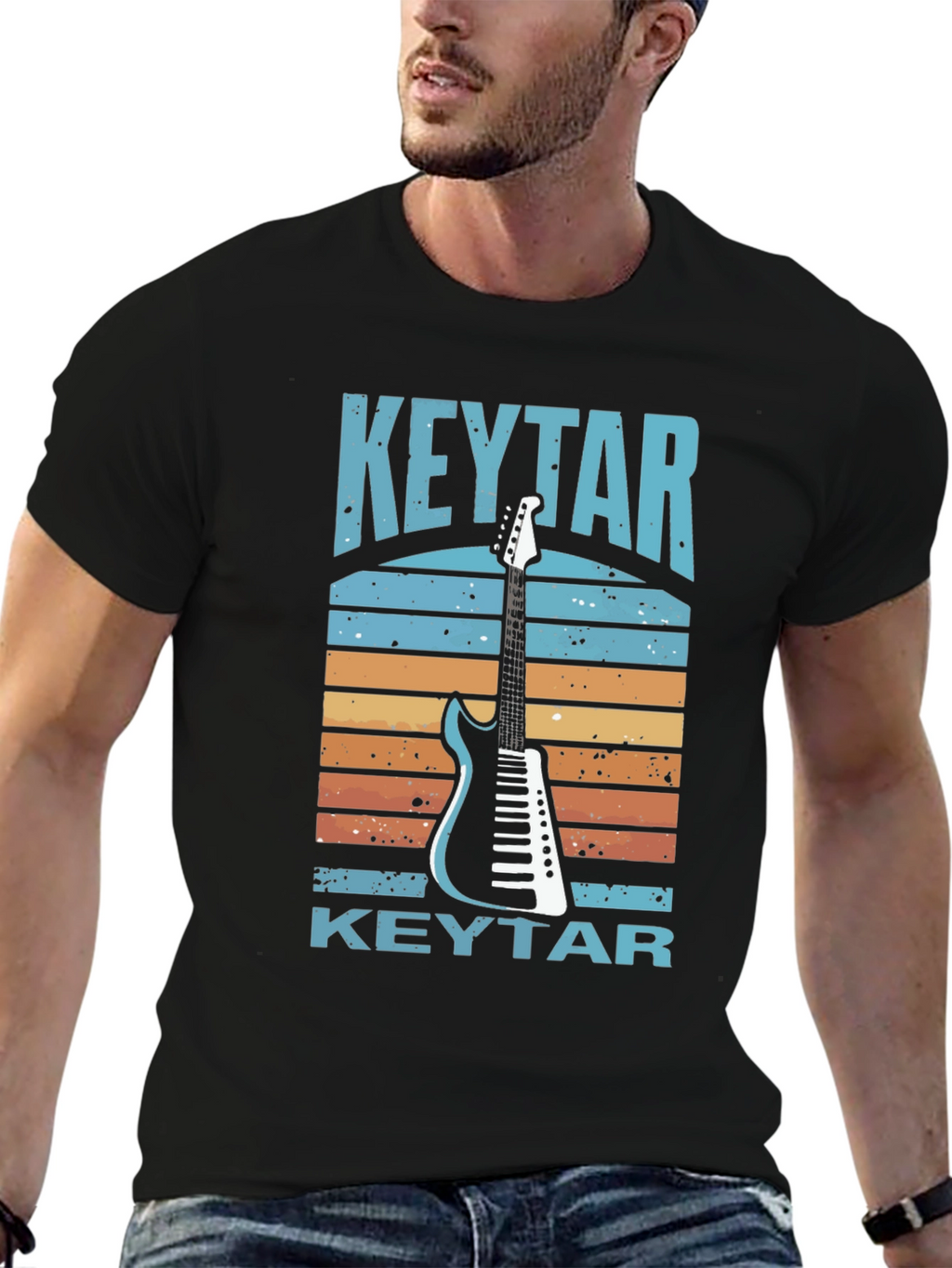 Retro Keytar T-Shirt - Musical Instrument Tee