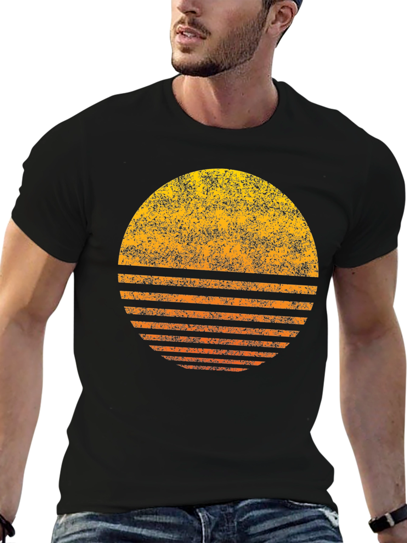 Retro Sunset Graphic Tee - Vintage Style Comfort