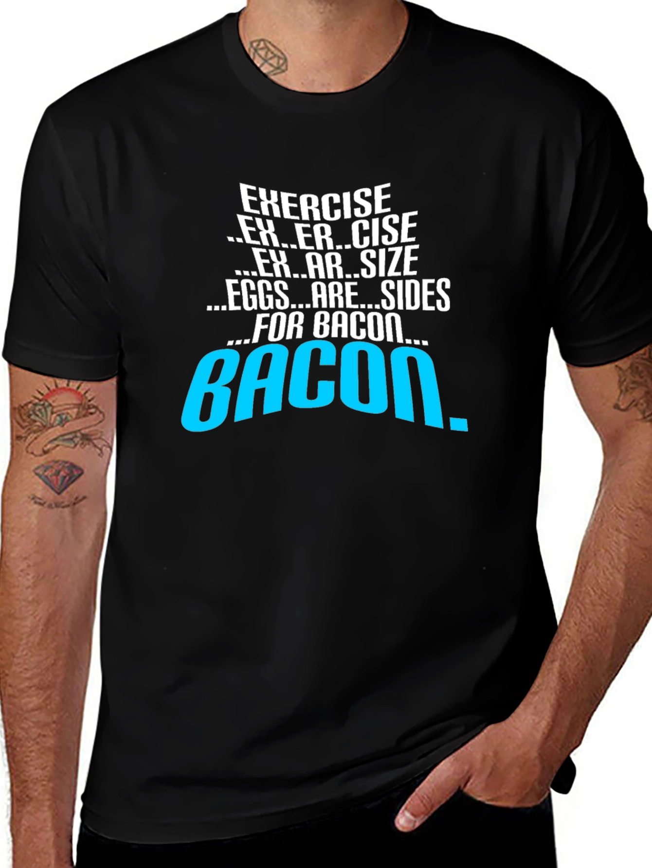 Exercise for Bacon T-Shirt Funny Gym Tee