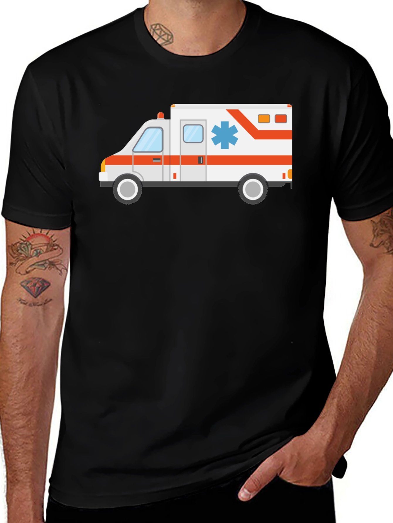 Ambulance Graphic T-Shirt - Medical Emergency Vehicle Tee