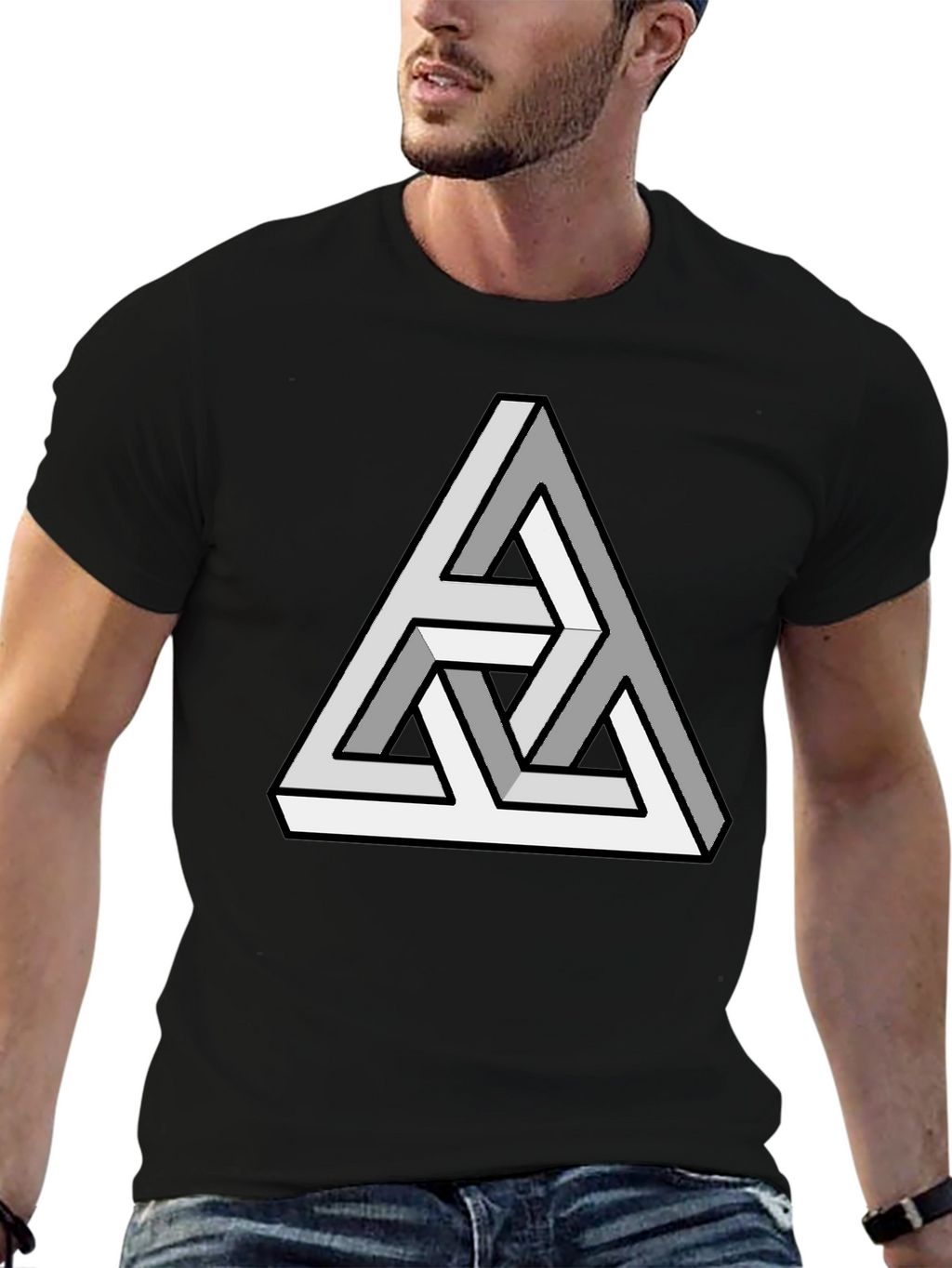 Optical Illusion Triangle T-Shirt - Mind-Bending Design