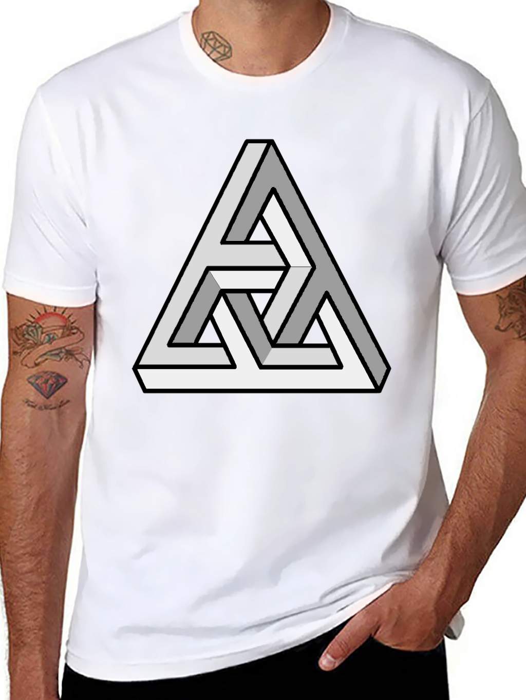 Optical Illusion Triangle T-Shirt - Mind-Bending Design