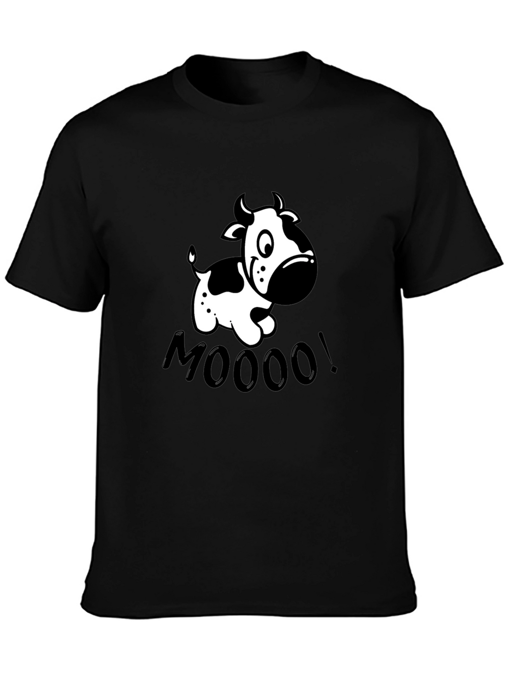 Funny Cow MOOO! Graphic T-Shirt - Black