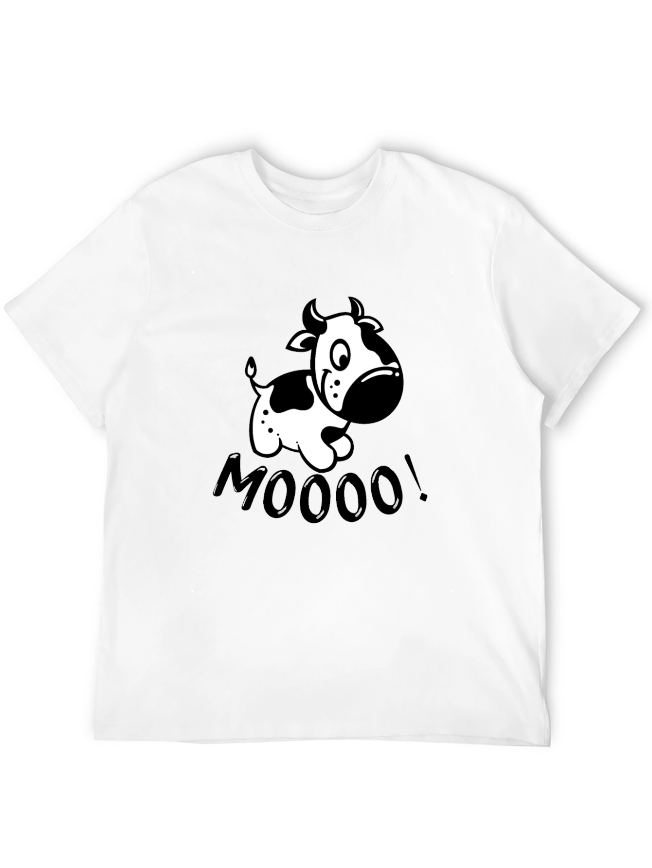 Funny Cow MOOO! Graphic T-Shirt - Black