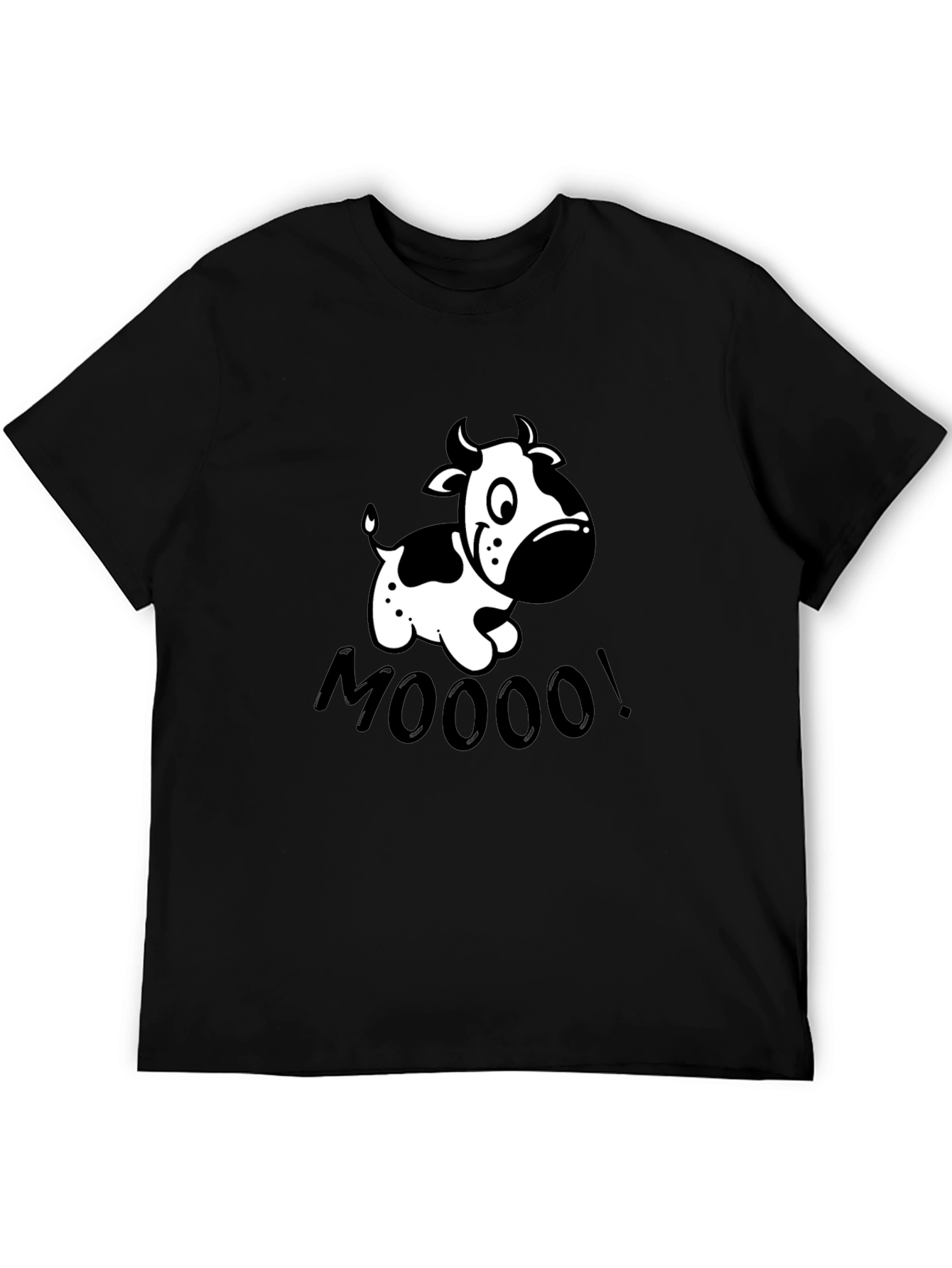 Funny Cow MOOO! Graphic T-Shirt - Black