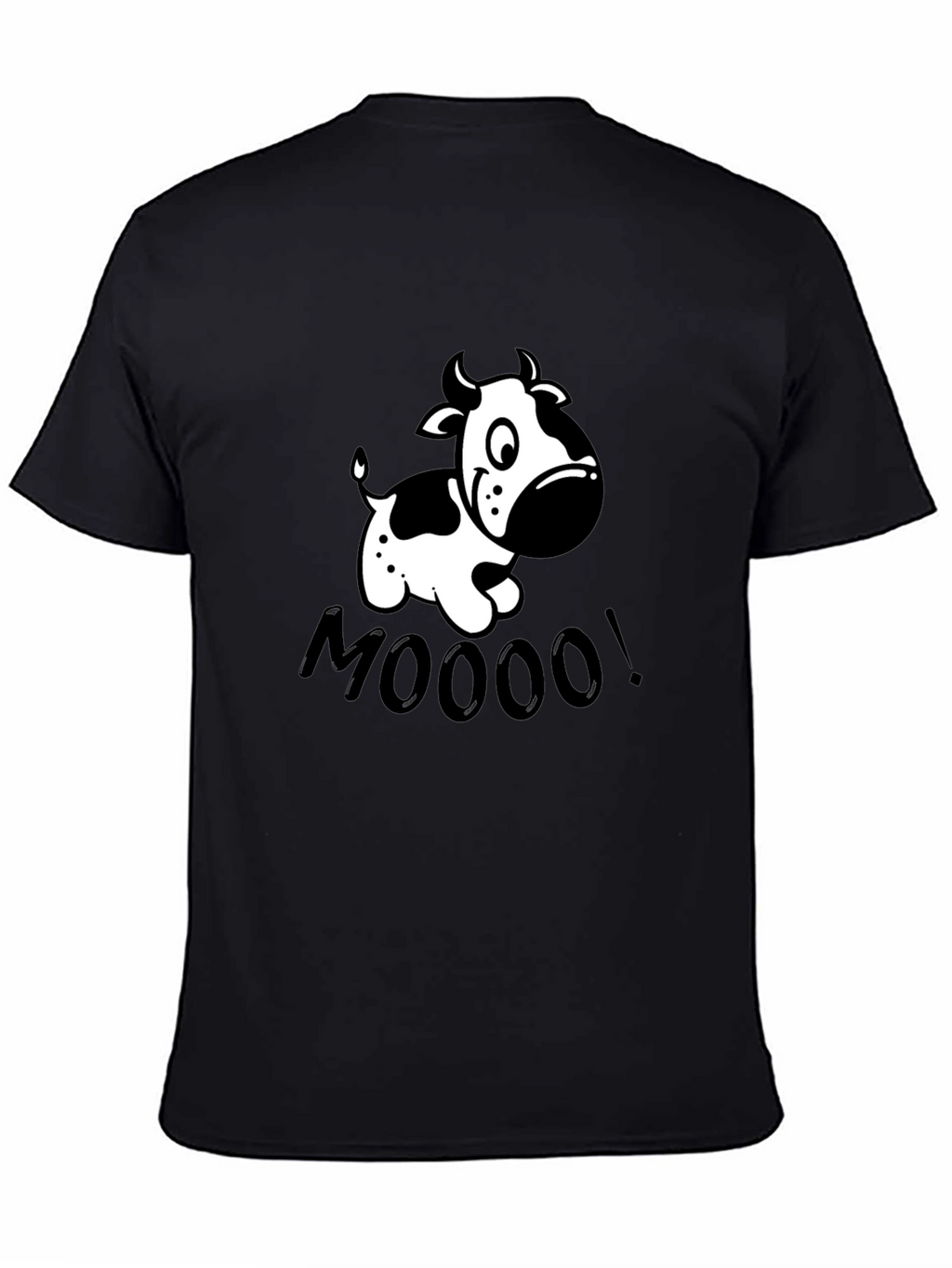 Funny Cow MOOO! Graphic T-Shirt - Black
