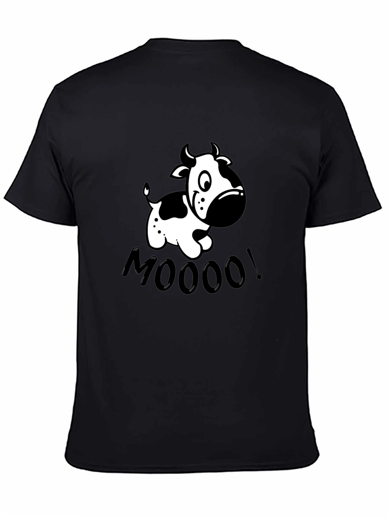Funny Cow MOOO! Graphic T-Shirt - Black