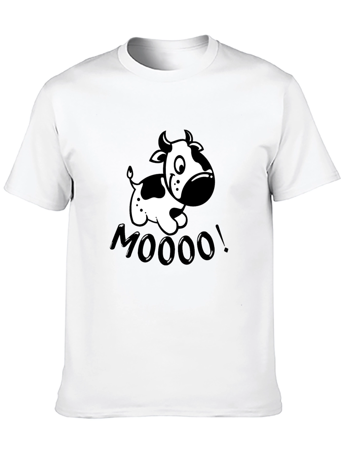 Funny Cow MOOO! Graphic T-Shirt - Black