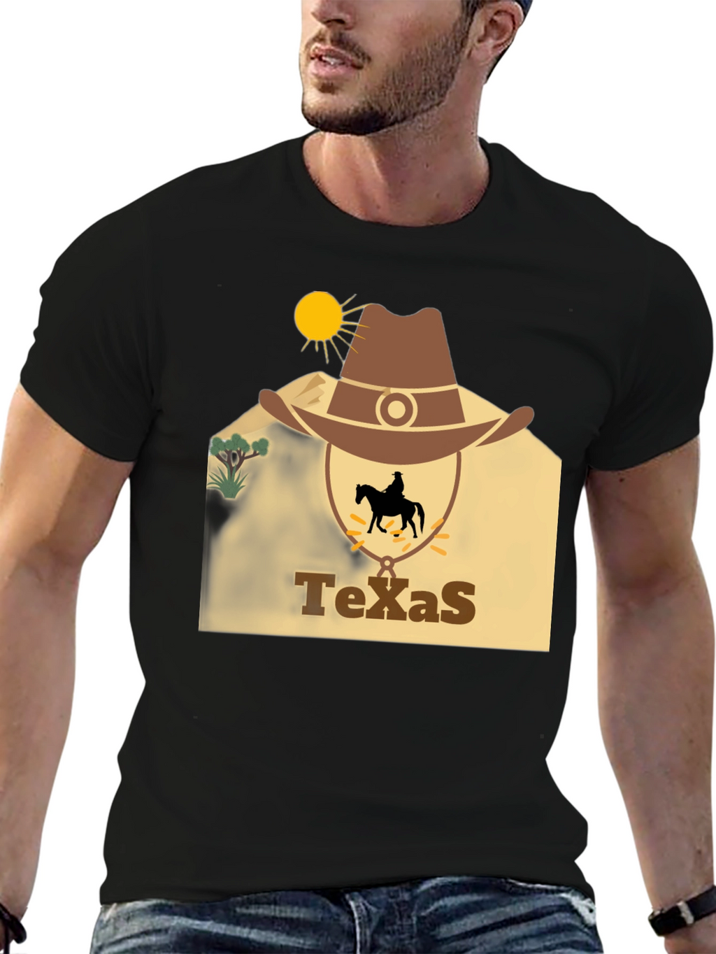 Texas Cowboy Graphic T-Shirt