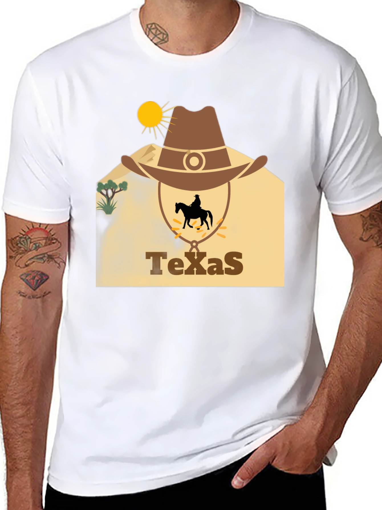 Texas Cowboy Graphic T-Shirt