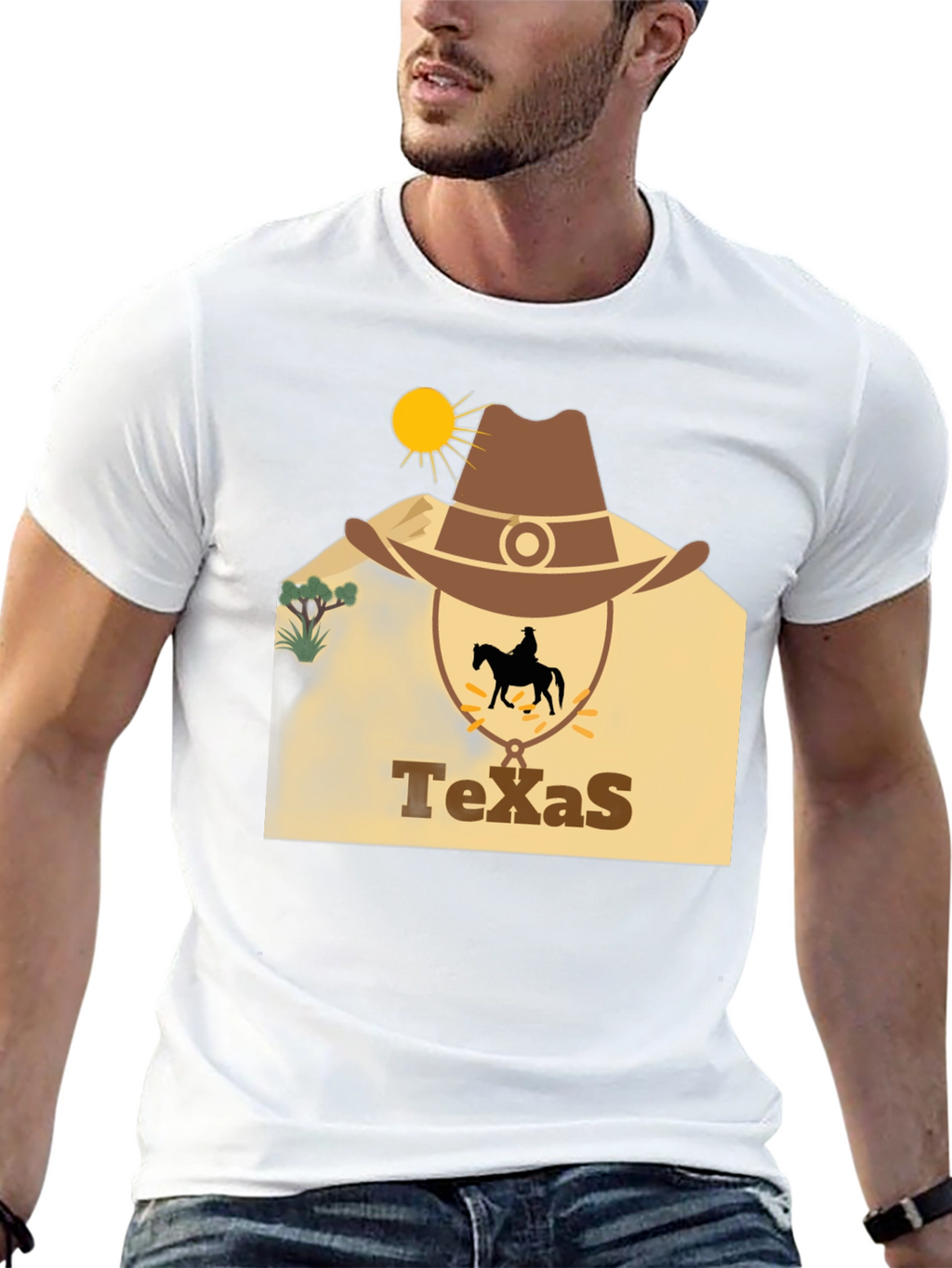 Texas Cowboy Graphic T-Shirt