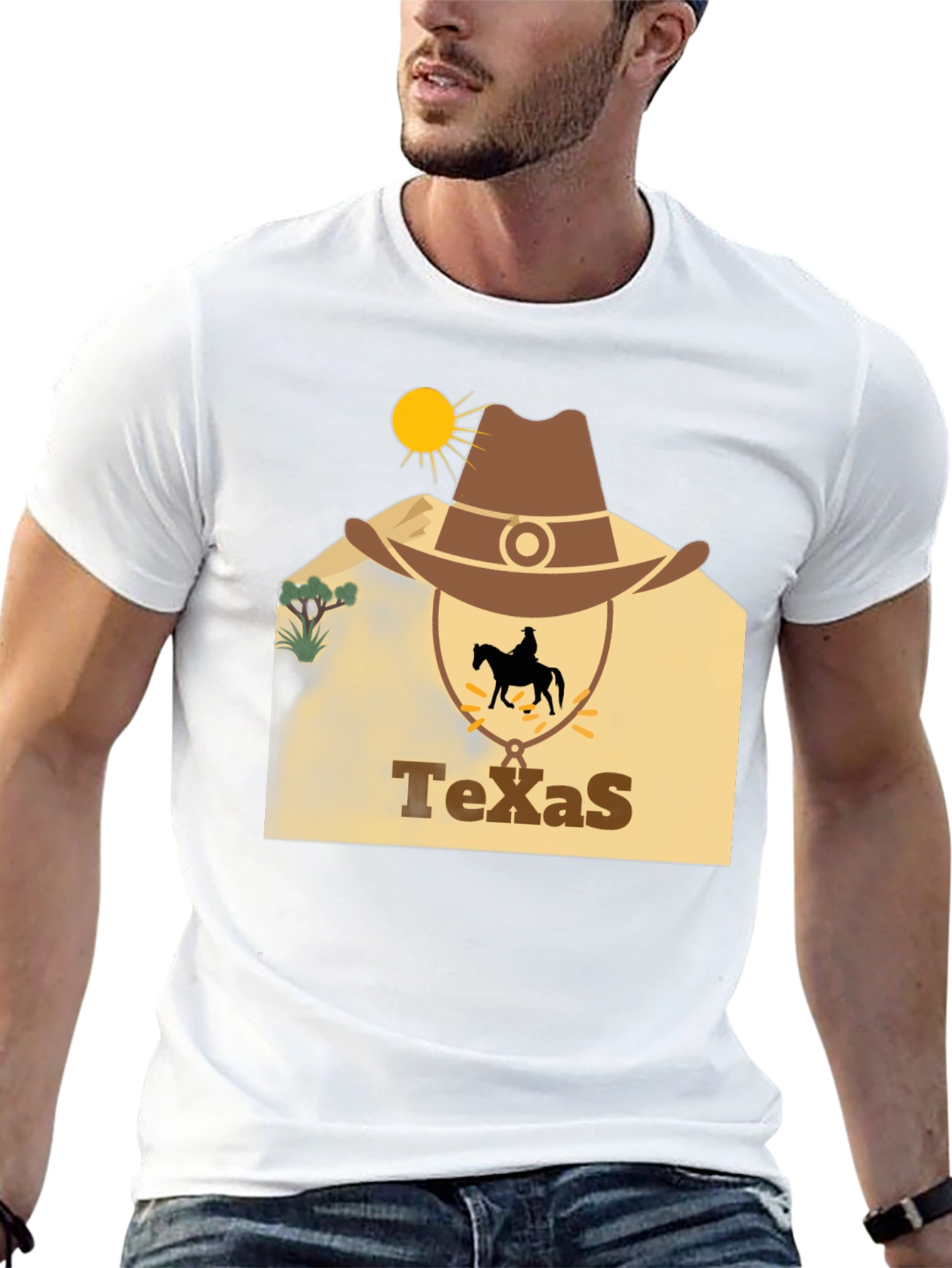 Texas Cowboy Graphic T-Shirt
