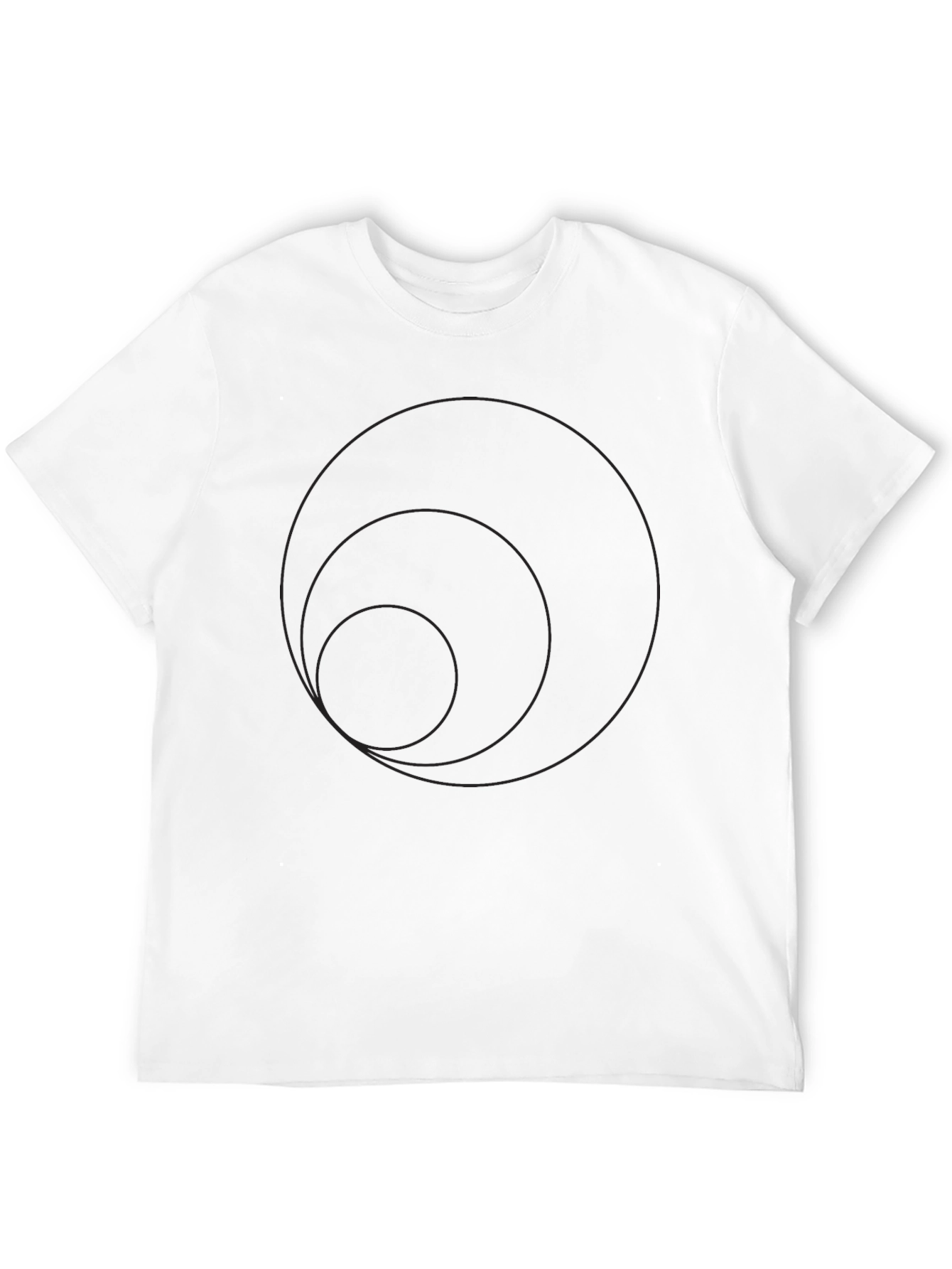 Minimalist Circles Graphic Black T-Shirt