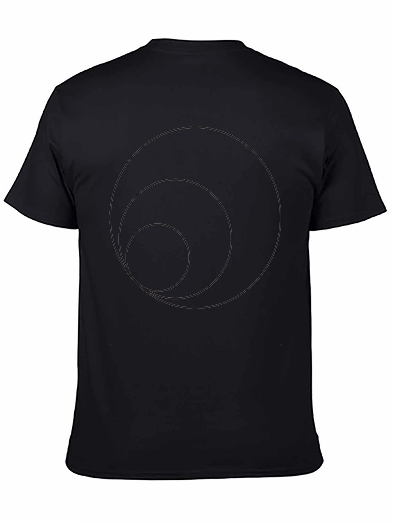 Minimalist Circles Graphic Black T-Shirt