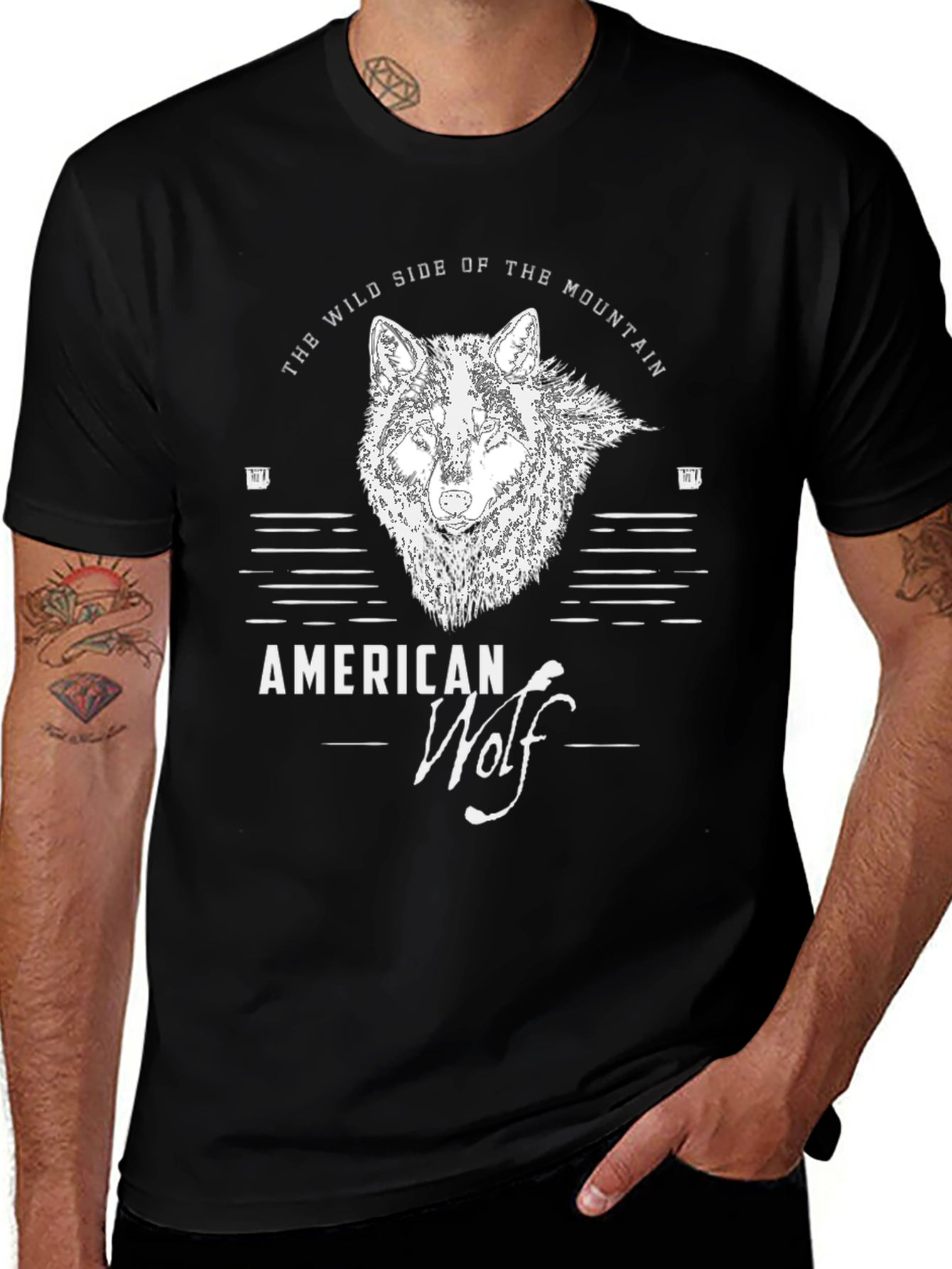 American Wolf Graphic T-Shirt - Wild Side of the Mountain