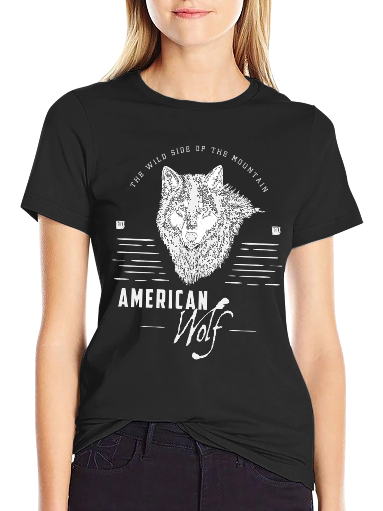 American Wolf Graphic T-Shirt - Wild Side of the Mountain
