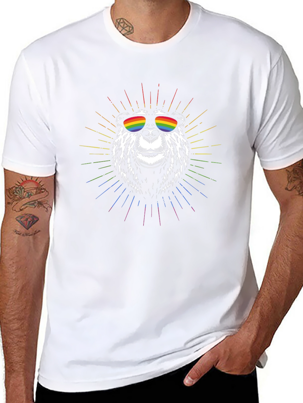 Rainbow Bear Graphic T-Shirt - Pride Apparel