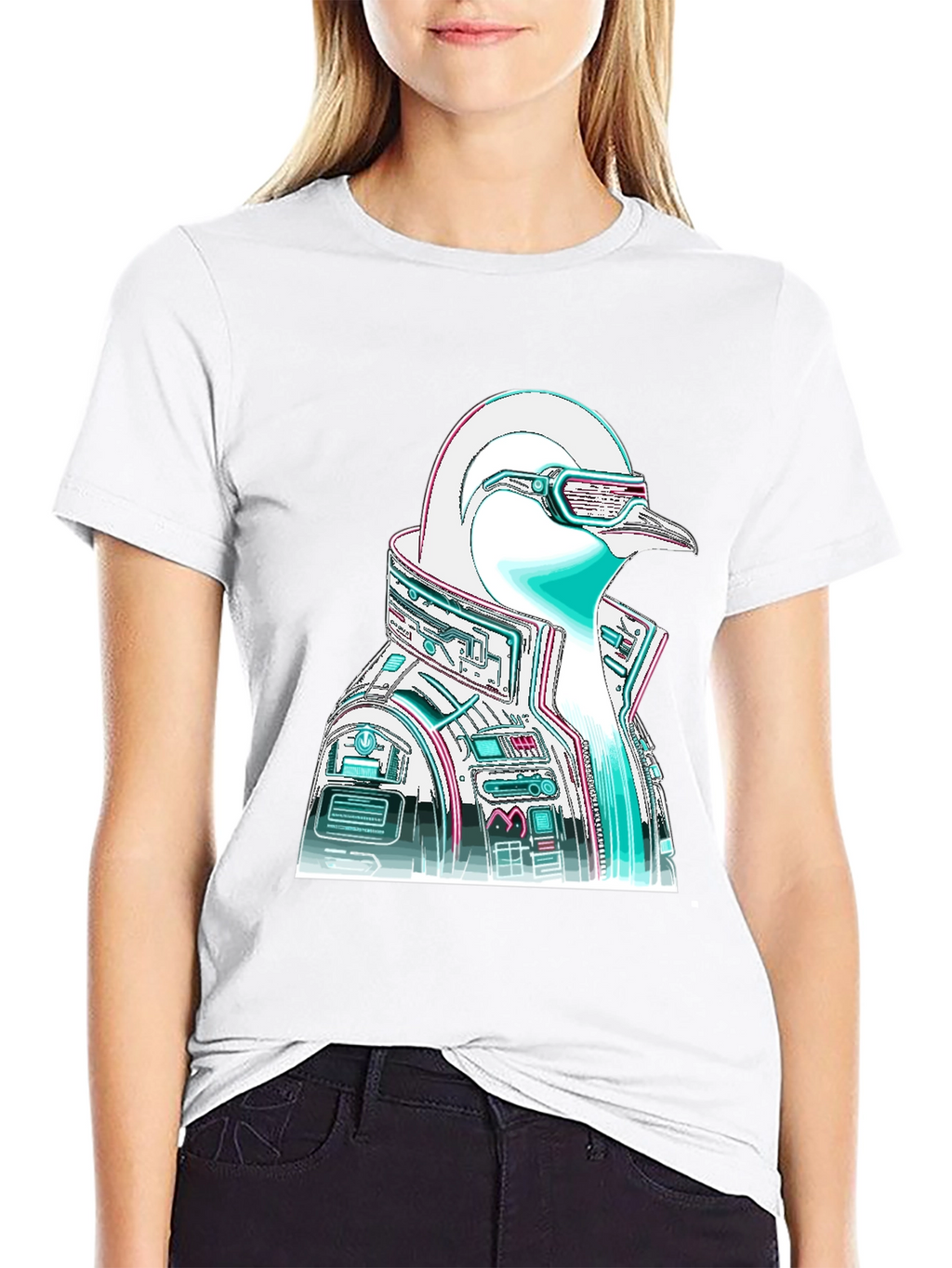 Cyberpunk Penguin Graphic T-Shirt