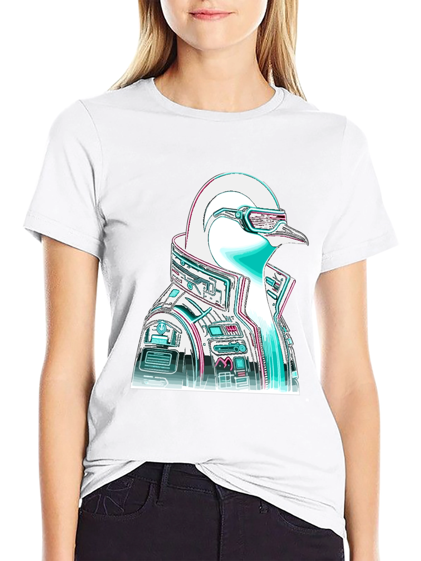 Cyberpunk Penguin Graphic T-Shirt