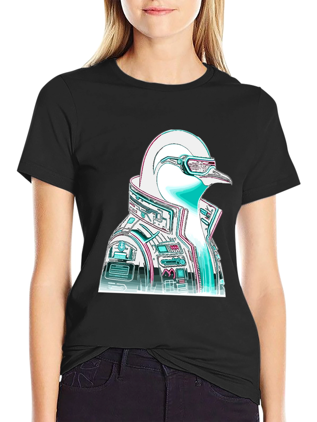 Cyberpunk Penguin Graphic T-Shirt