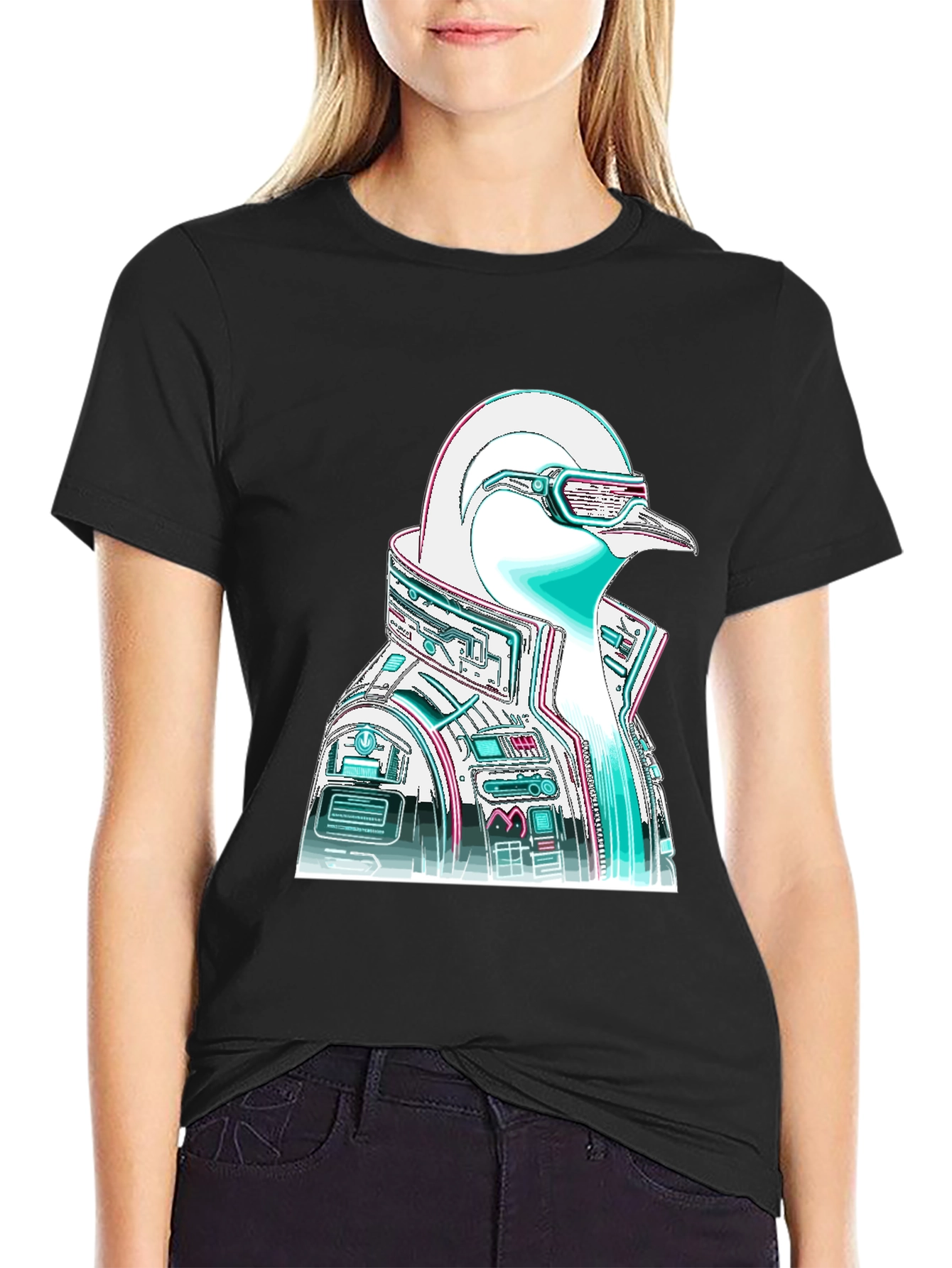 Cyberpunk Penguin Graphic T-Shirt