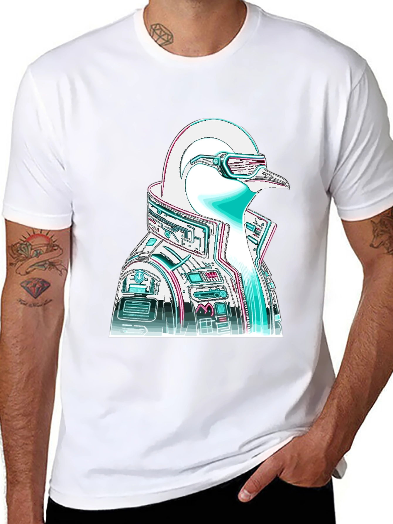 Cyberpunk Penguin Graphic T-Shirt
