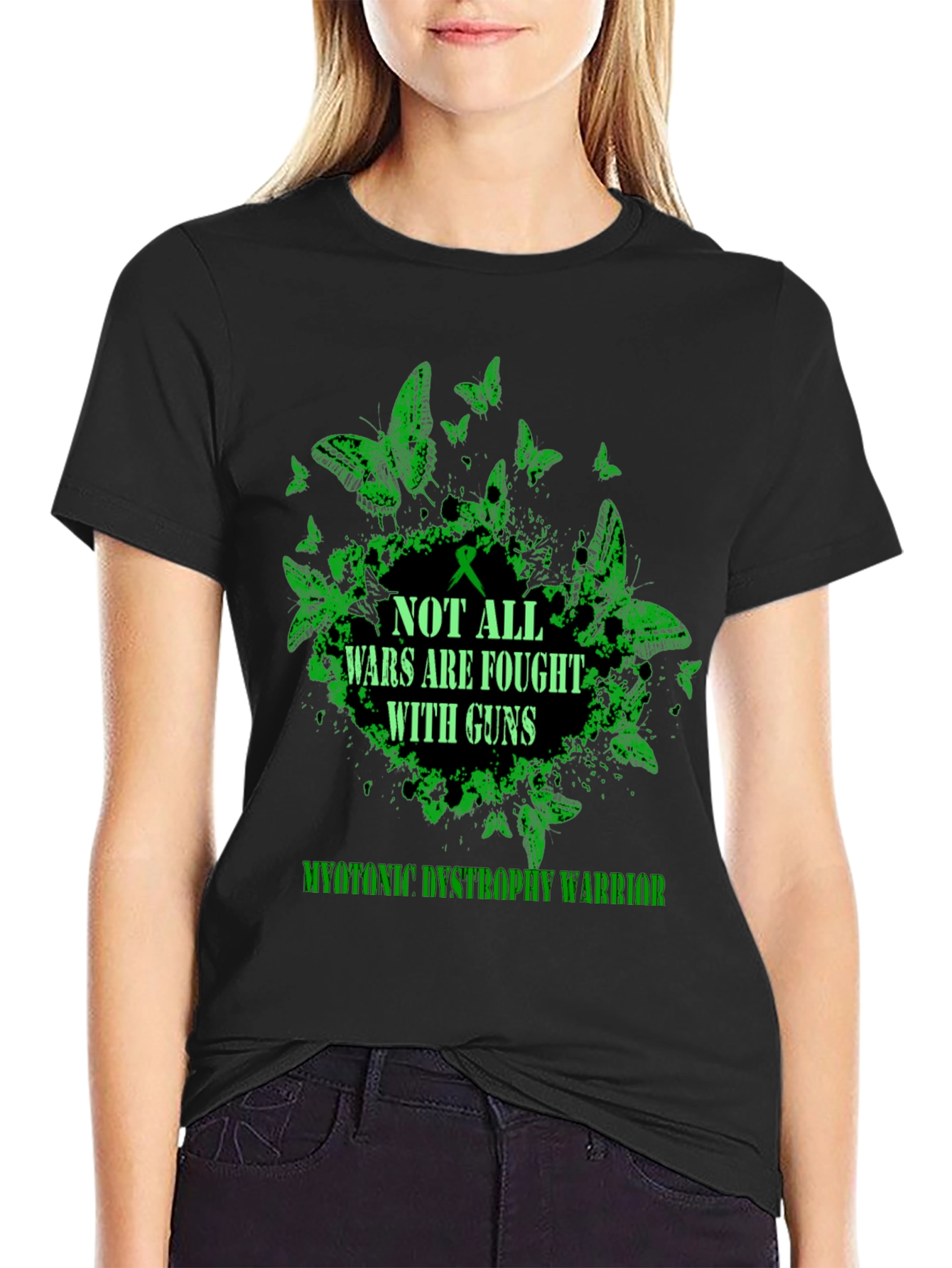 Myotonic Dystrophy Warrior T-Shirt - Butterfly Design