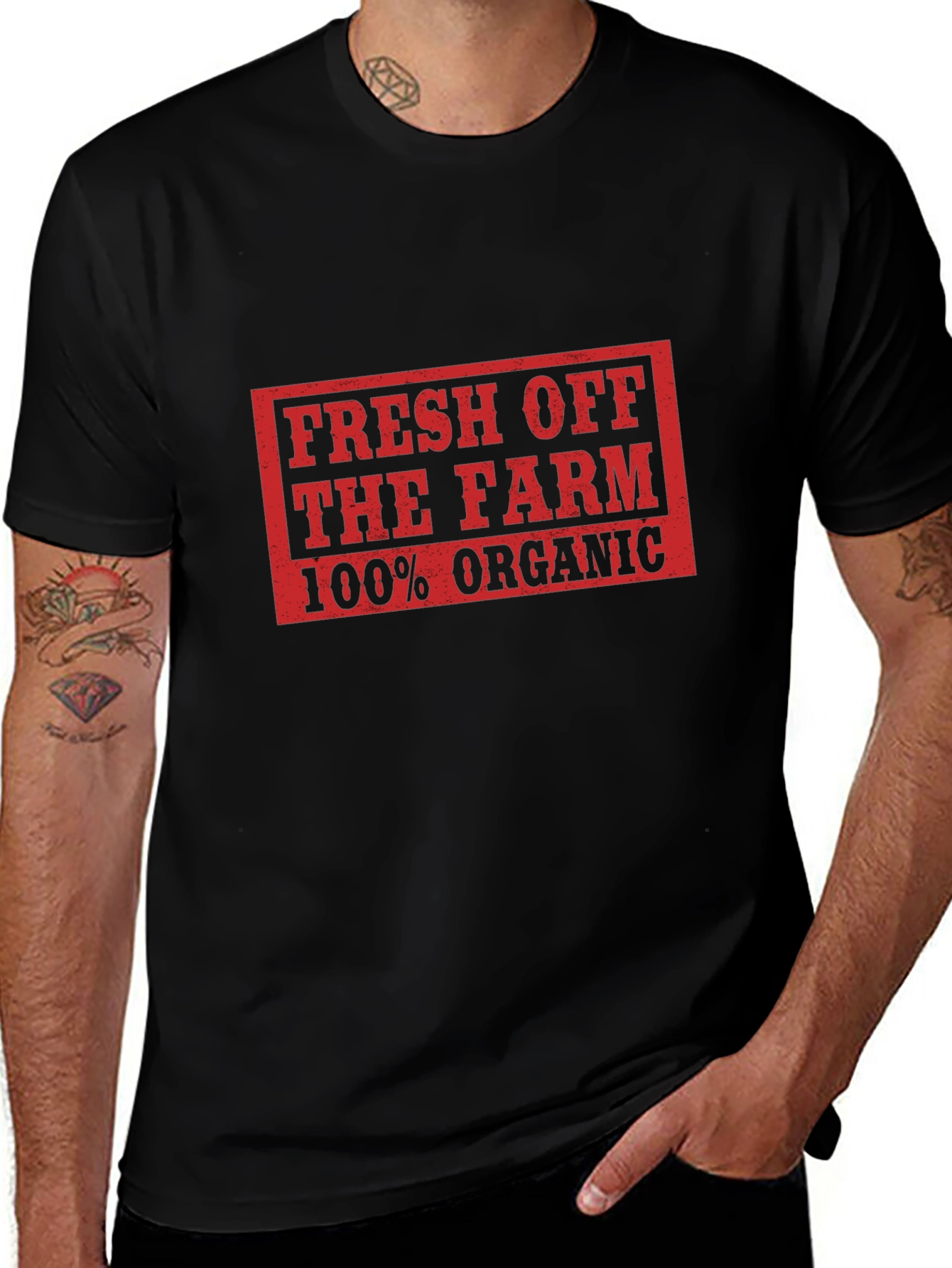 Fresh Off The Farm 100% Organic Black T-Shirt