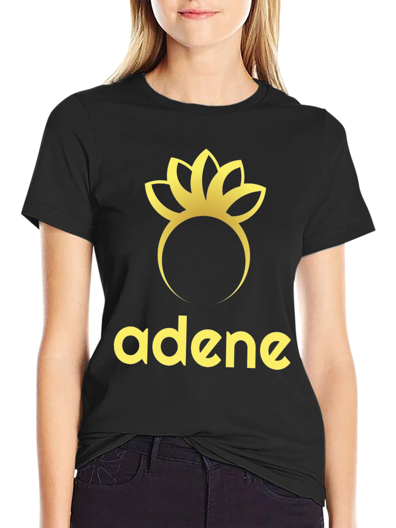 Adene Black Graphic Tee